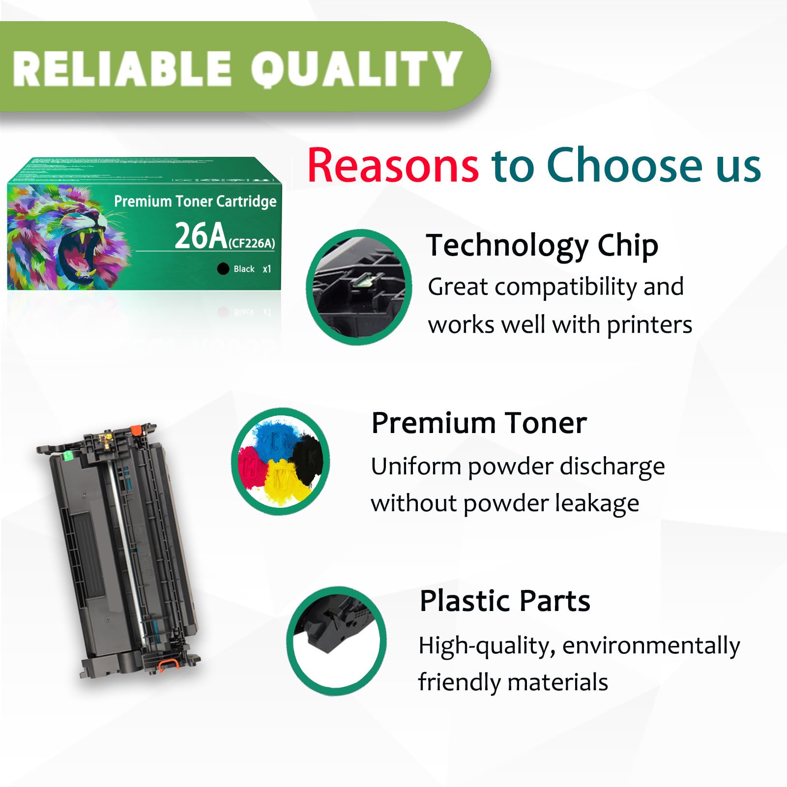 ERNZAT 26A Toner Cartridge Compatible for HP 26A CF226A 26X CF226X Toner Cartridges Work for HP Laserjet Pro M402n M402dw M402dn M402dne MFP M426fdw M426fdn M426dw Printers 5