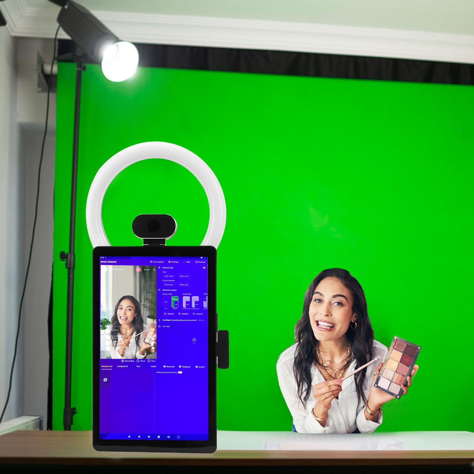 Dpofirs Live Broadcast Machine, 8GB 128GB Live Broadcast Interactive 50MP Camera with Microphone for Office (US Plug) 3