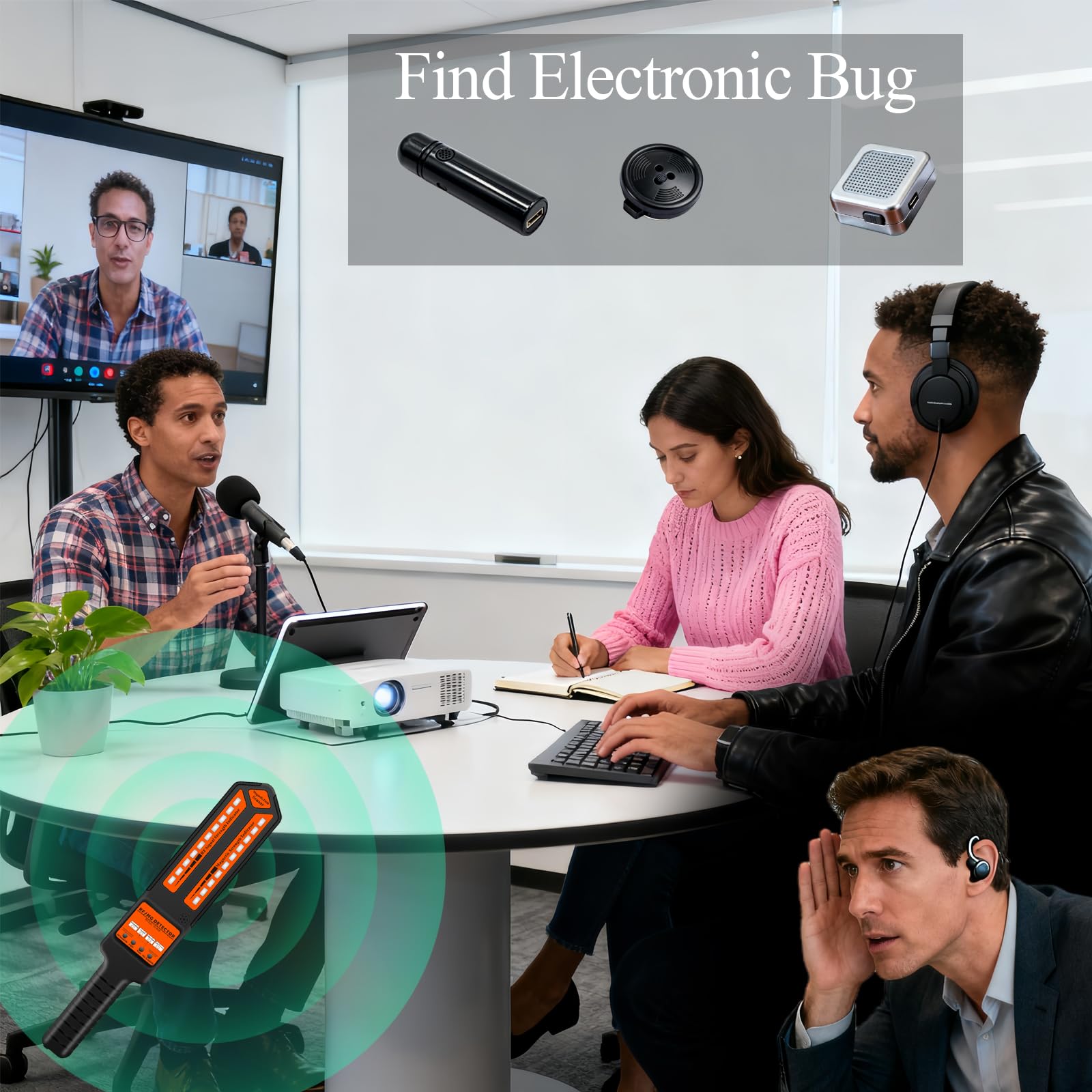 KAXYUYA Hidden Camera Detector & Electronic Bug Detector – Signal Scanner and Tracker Finder, Upgraded Portable Hidden Device Detector for Home, Hotel, Car & Travel Privacy Protection 3