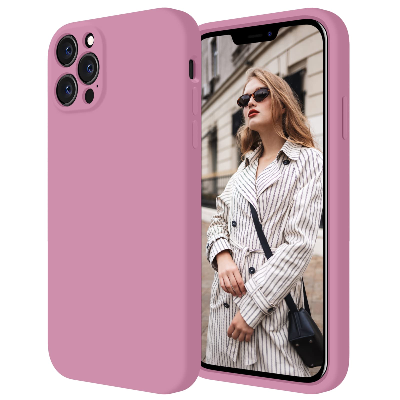 FireNova Designed for iPhone 12 Pro Case, Silicone [Camera Protecion] Phone Case with Soft Anti-Scratch Microfiber Lining, 6.1 inch, Lilac Purple 1