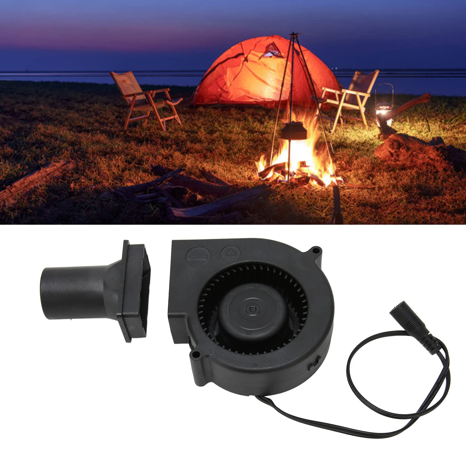 DIY Blower Fan 97x97x33mm 12V 2.7A, 4500RPM Variable Speed Ball Bearing Cooling Fan for Gaming, Amplifier (US Plug) 3