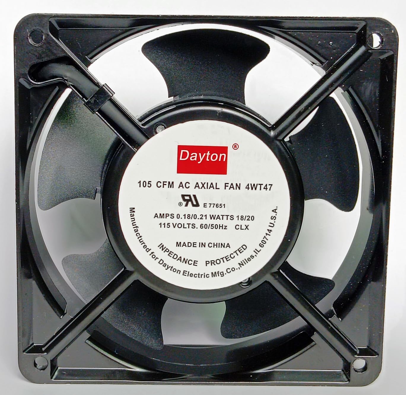 New 4WT47 AXIAL 115V-AC 105CFM 4-11/16in D506793 Cooling Fan 1