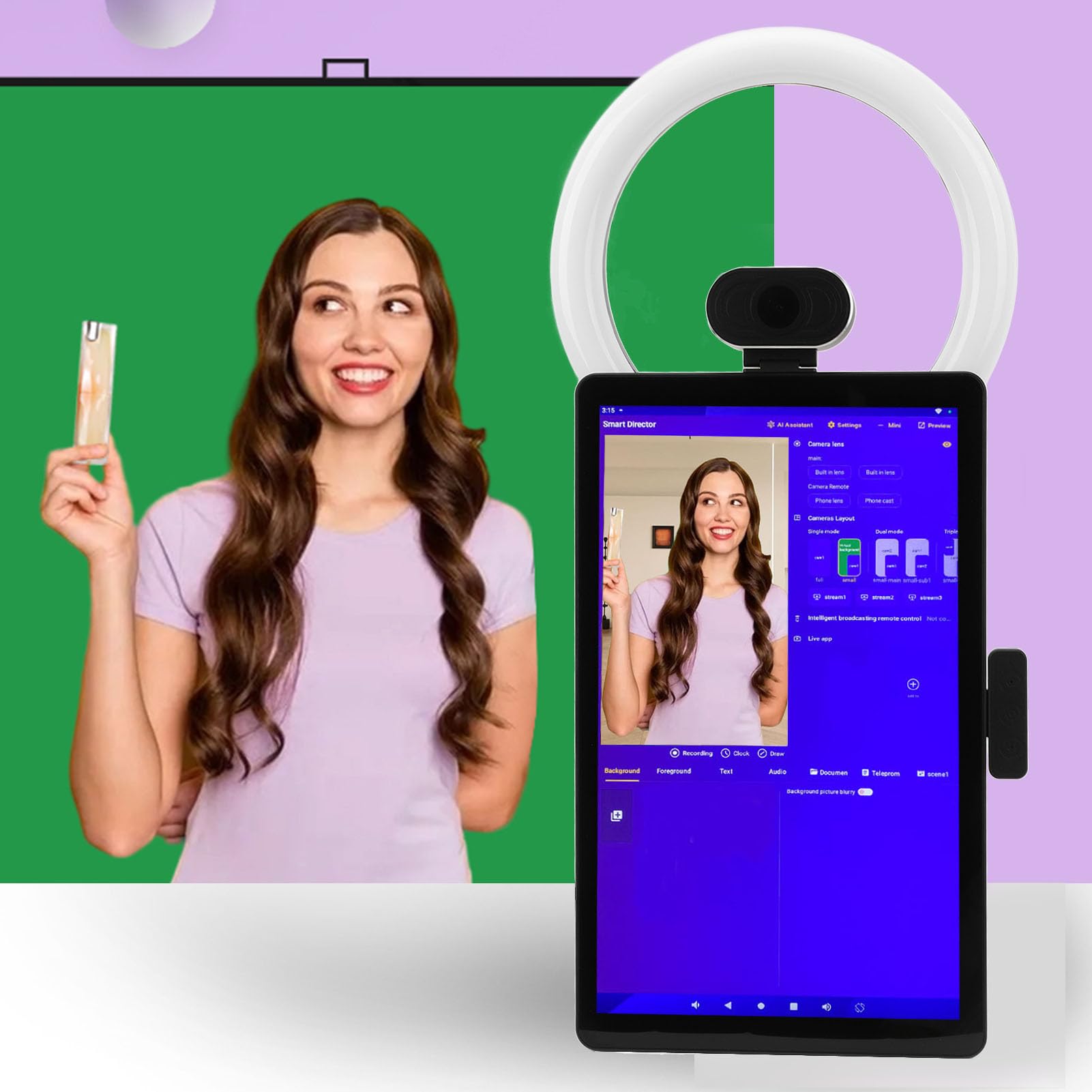 Dpofirs Live Broadcast Machine, 8GB 128GB Live Broadcast Interactive 50MP Camera with Microphone for Office (US Plug) 6