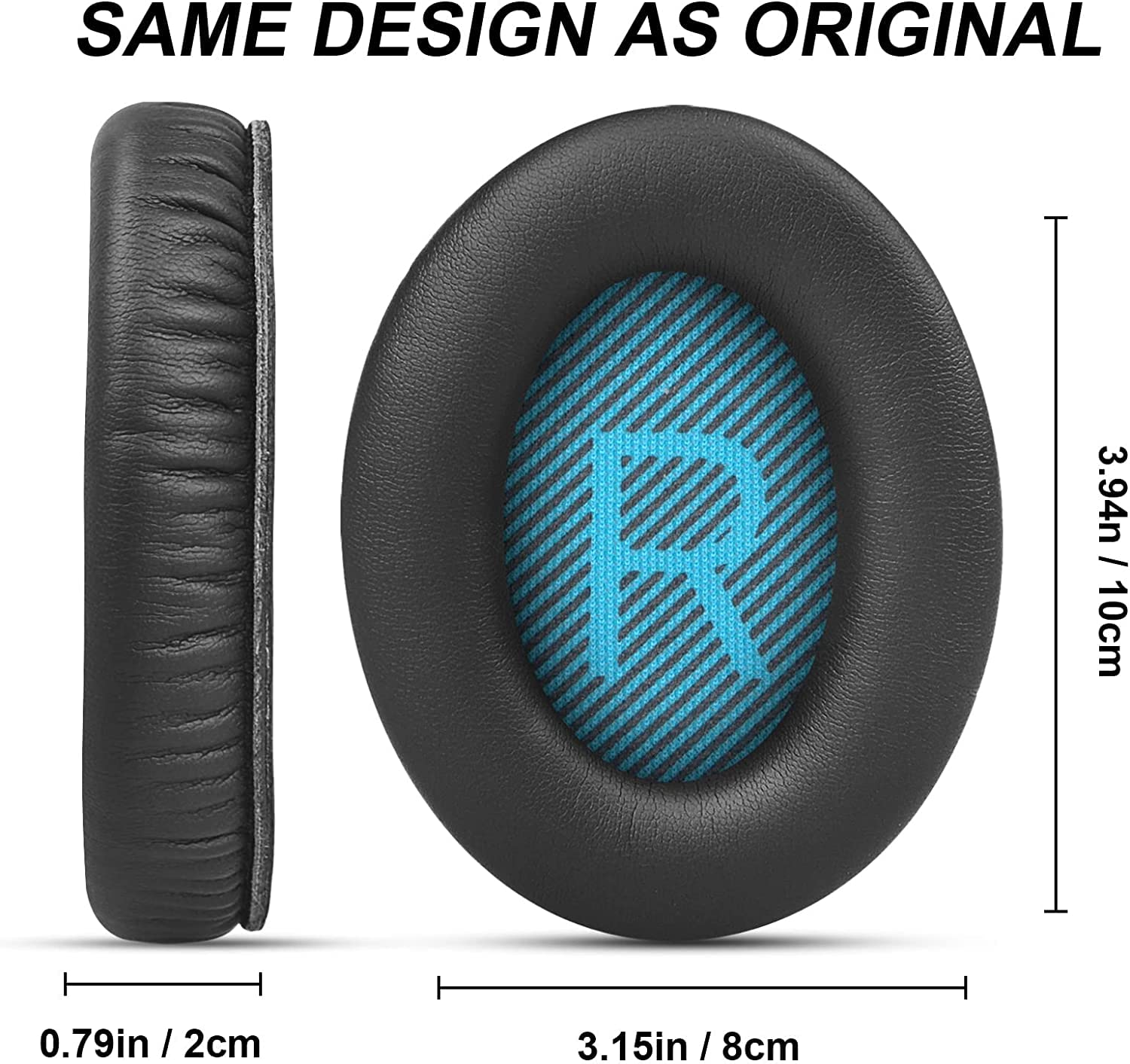 Replacement Ear Pads for Bose QC25 QC35 Memory Foam Also Fits QuietComfort 2/QC15/QC35 II/Ae2 / Ae2i / Ae2w / SoundLink 1&2/SoundTrue 1&2 Around-Ear (Dark Black) 6