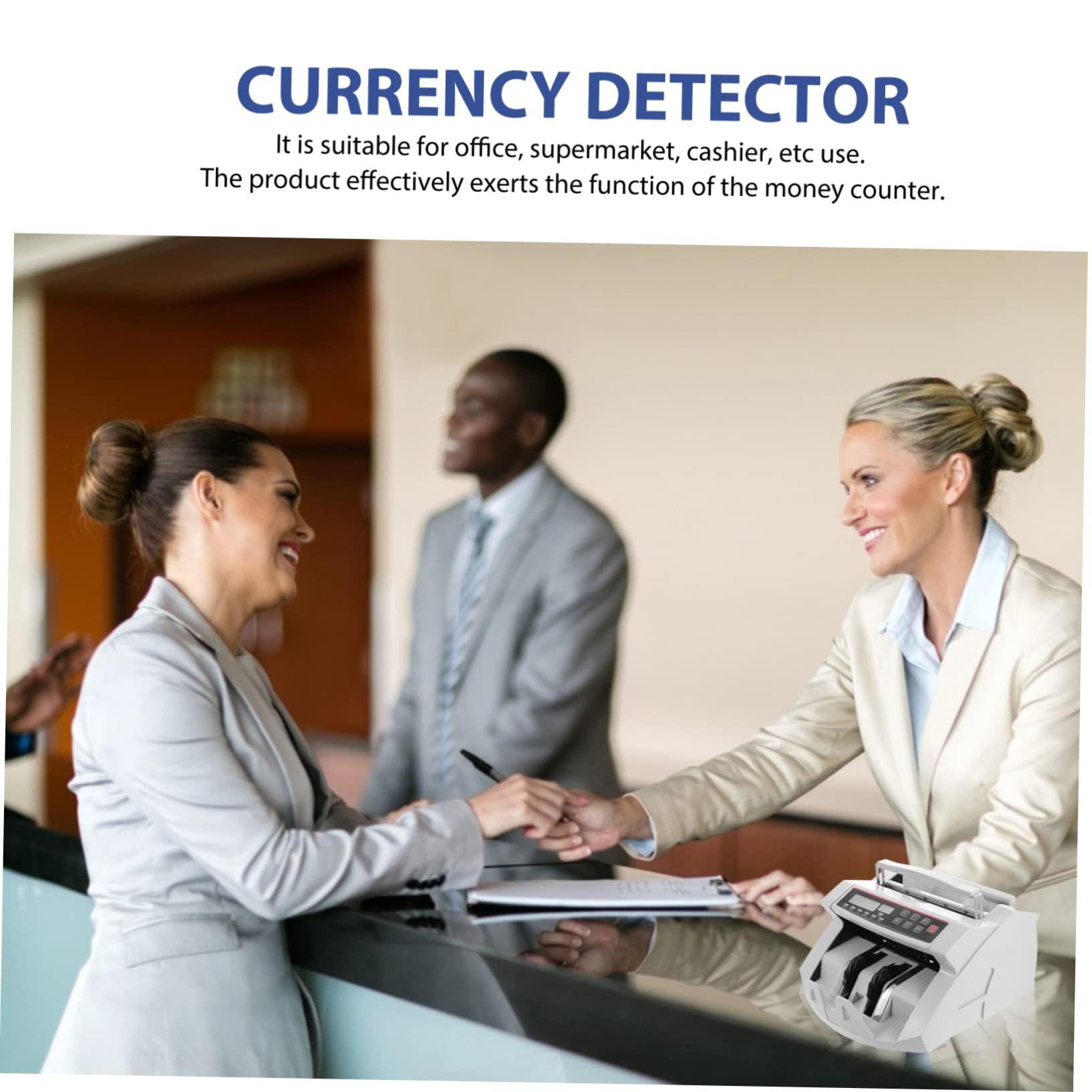 AUTSUPPL Money Counter Cash Register Currency Detector Money Counting Machine Money Value Counter and Sorter Bill Counter Counterfeit Detector Money Detector Bank Checker White Plastic 4