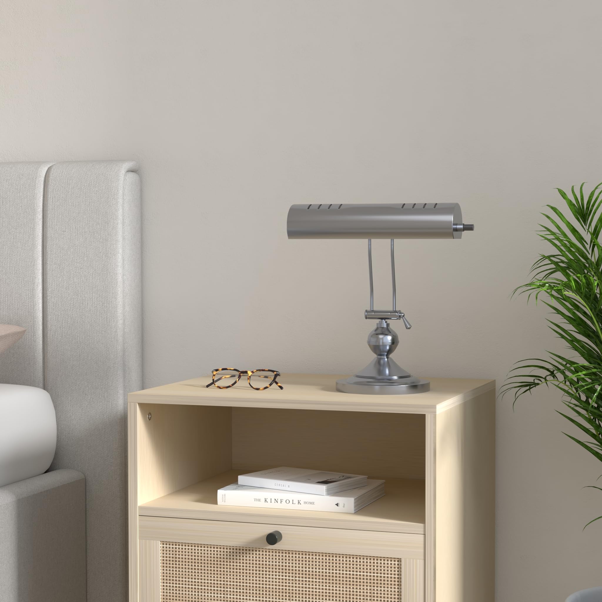 Home Intuition Classic Antique Retro Adjustable Leaning Piano Lamp Desk Light Bundle with 5 Extra LED Bulbs (Satin Nickel) 3