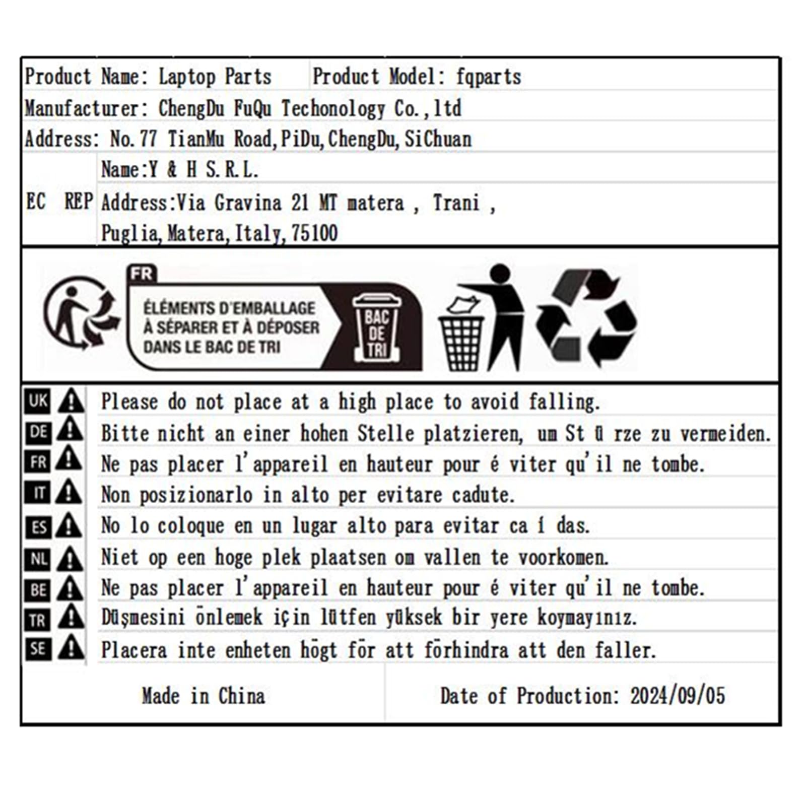 fqparts Replacement Laptop Internal Speakers for ACER for Predator G9-593 Black 3