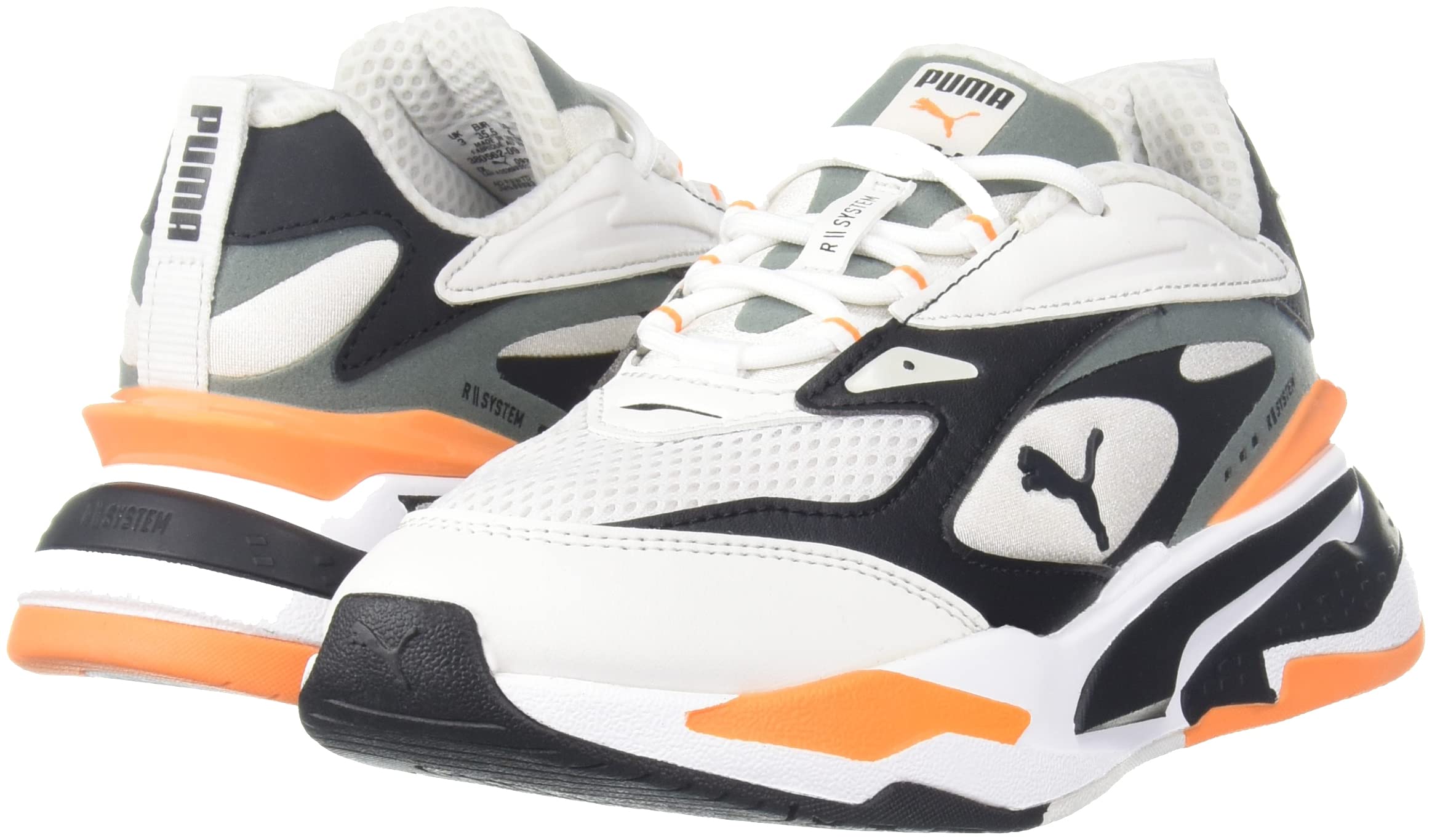 Puma Unisex RS-Fast Sneaker, Nimbus Cloud Black-Vibrant Orange, 3 4