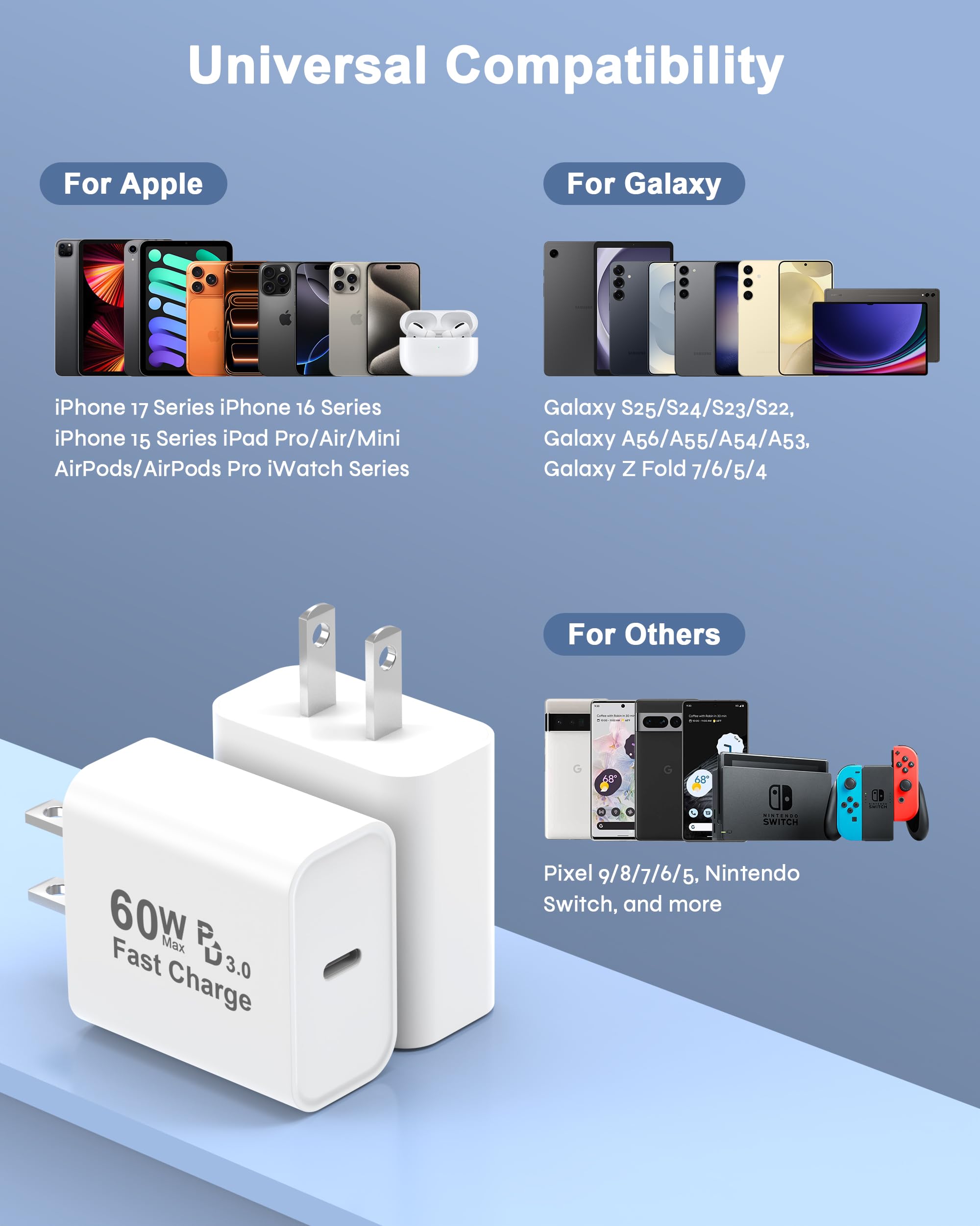 iPhone 17 Pro Max Charger Fast Charging, 40W Dynamic Power Adapter with 60W Max Charger Block & 10FT Long Type C Charging Cable Cord Compatible for iPhone 17/Air/17 Pro/17 Pro Max/16 15 Pro Max 5