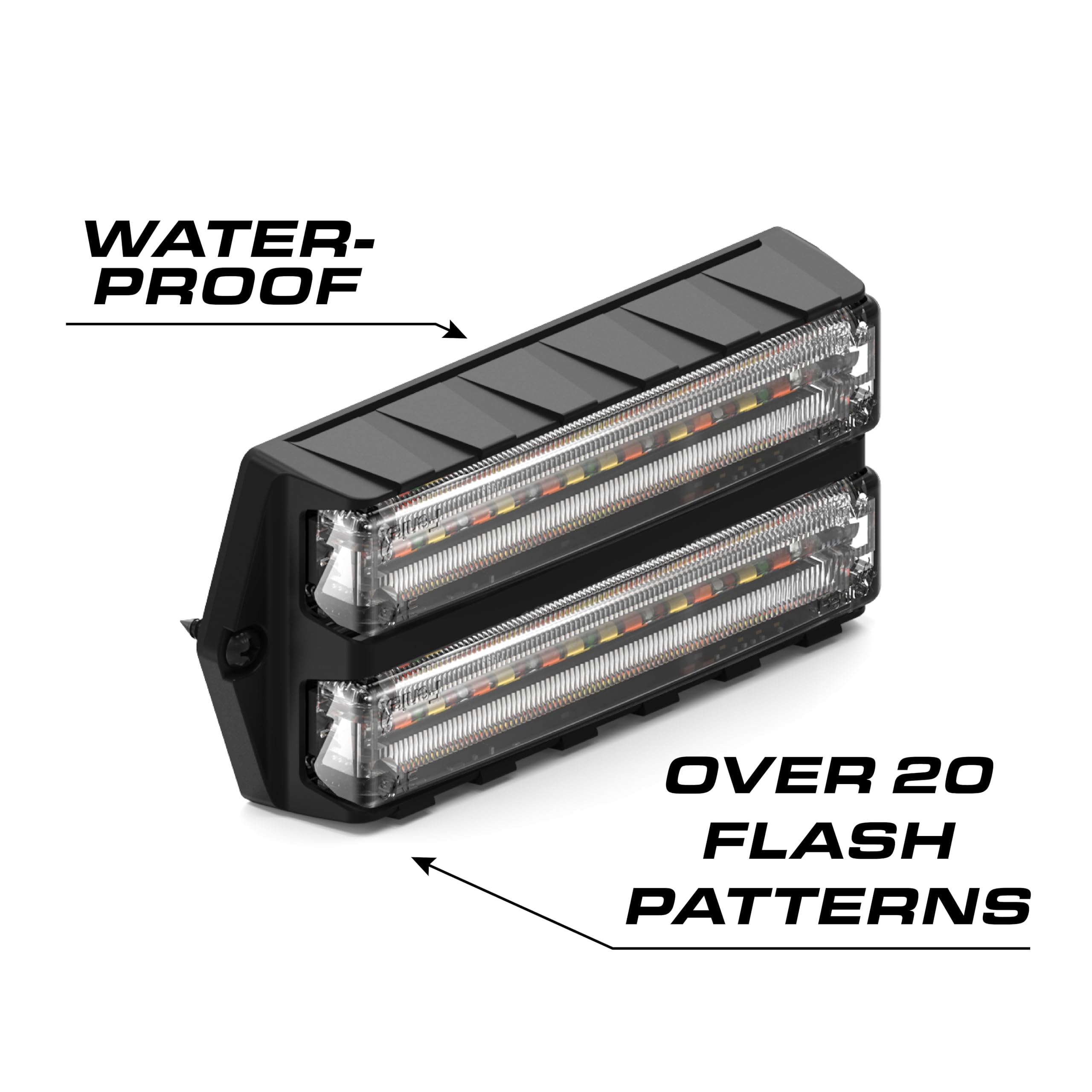 Feniex Q-Dual Surface Mount | 2-Wire Serial Connection | 5 Colors in One (Red-Blue-Amber-White-Green) | 54 LEDs, Super Bright 3 Watt LEDs, SAE Class 1 | Emergency Warning Lights 5