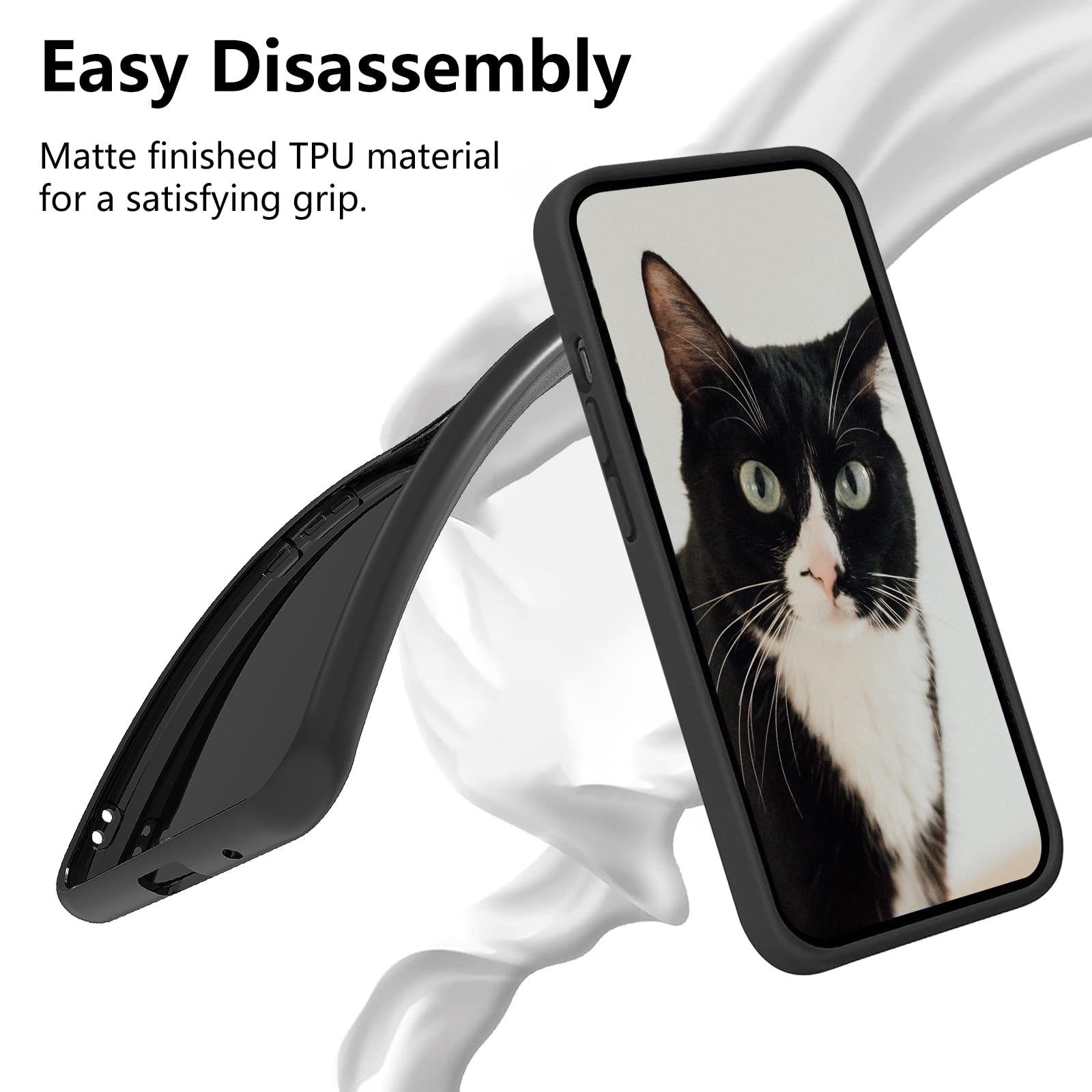 DHYYDSQZ for BLU View 5 Pro Phone Case for BLU View 5 Pro B170D with Cute Art Cat Design Slim Shockproof Soft TPU Silicone Cover [Square Edges] [Camera Protection] Case for BLU View 5 Pro 6.75" 2024 6