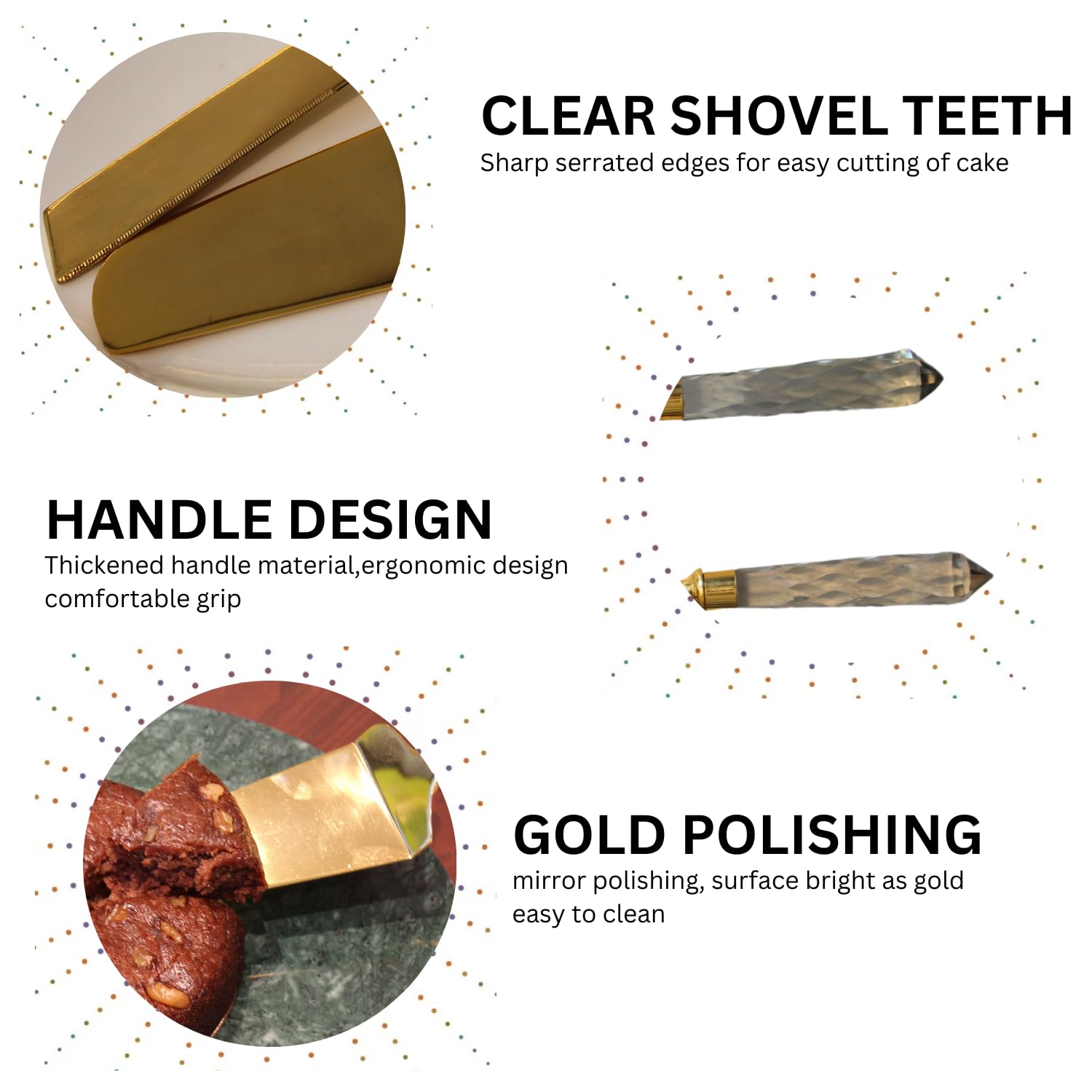 IZZHAAR Premium Cake Cutting Knife Set, Elegant Stainless Steel Cake Knife and Cake Server Set, Cake Cutter and Pie Spatula for Birthday Anniversary Christmas Gift (Set of 2) 5