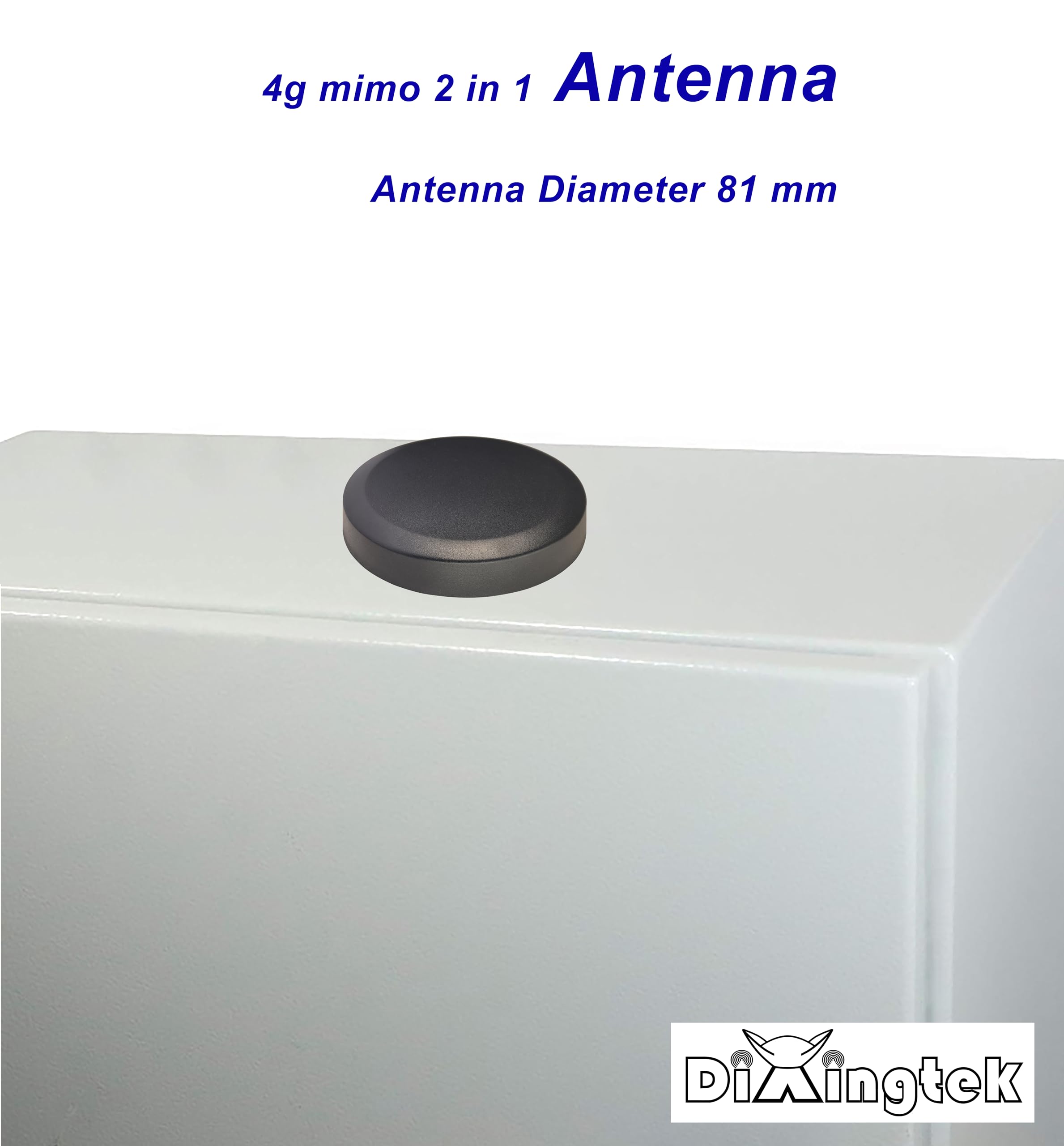 Dixingtek Waterproof Diameter 81mm 4g LTE 2x2 mimo 2 in 1 Combined SMA Male Antenna Screw mounting 2 Meters Cable, Compatible with Charging Station and Other IoT Devices Discotic Antenna 4