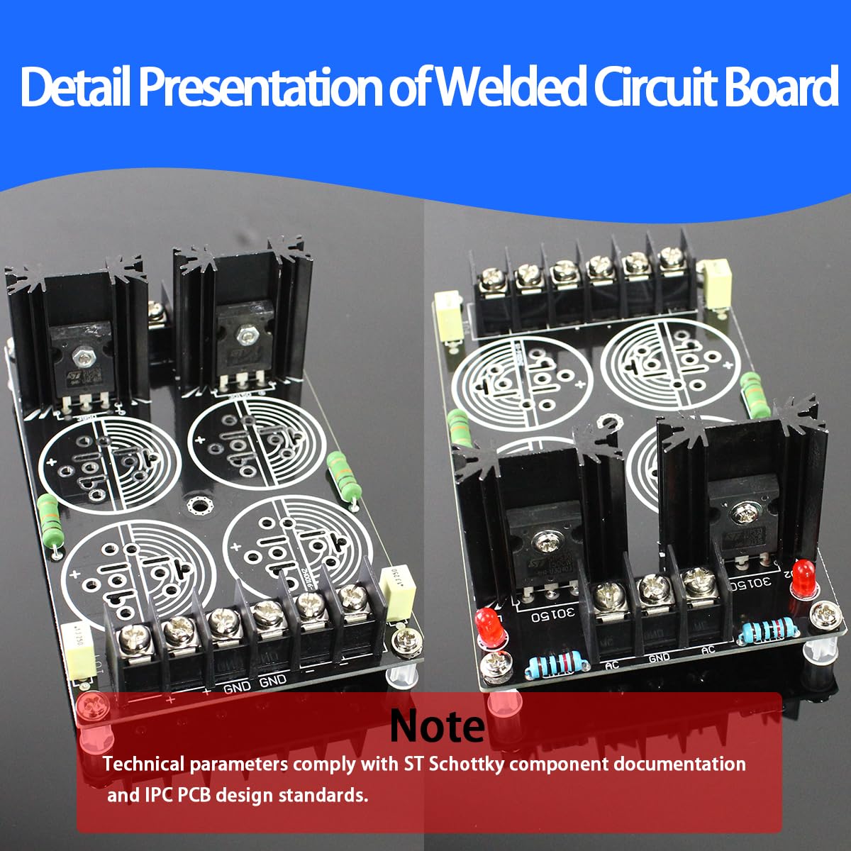 Semi-Finished 4-Capacitor Welded Schottky Rectifier Filter Power Board, 120A Rectification and Filtering Power Supply Board 6