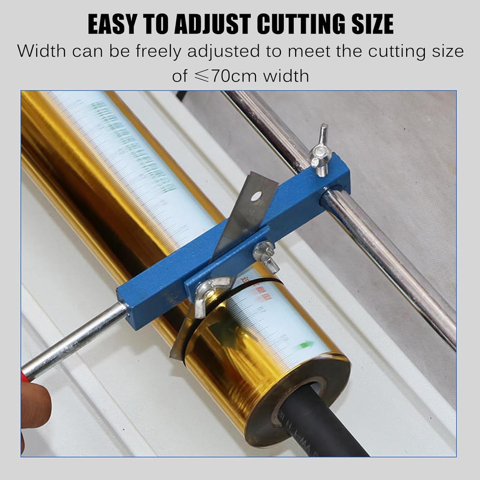 piudoiliy Hot Stamping Rolls Slitter, Electric Foil Paper Cutter, Paper Core: 25-27mm/Cutting Width: 700mm/Inner Core Diameter 27mm/Fast Cutting 4