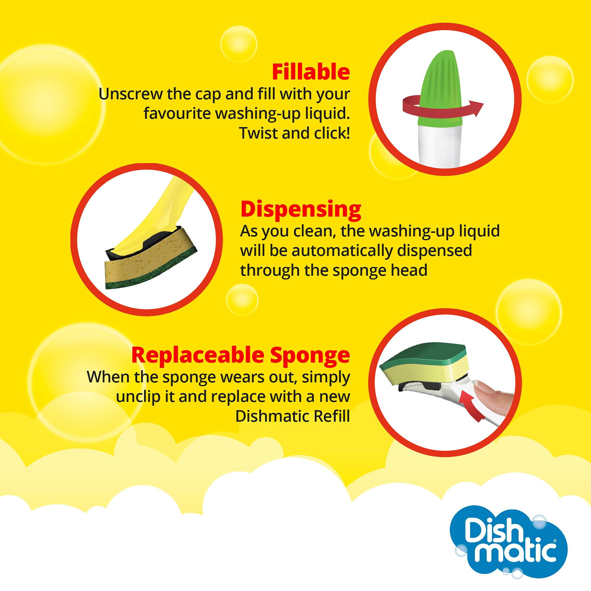 Easy Do Dishmatic Fill and Clean Durable Brush (Standard Size) 3