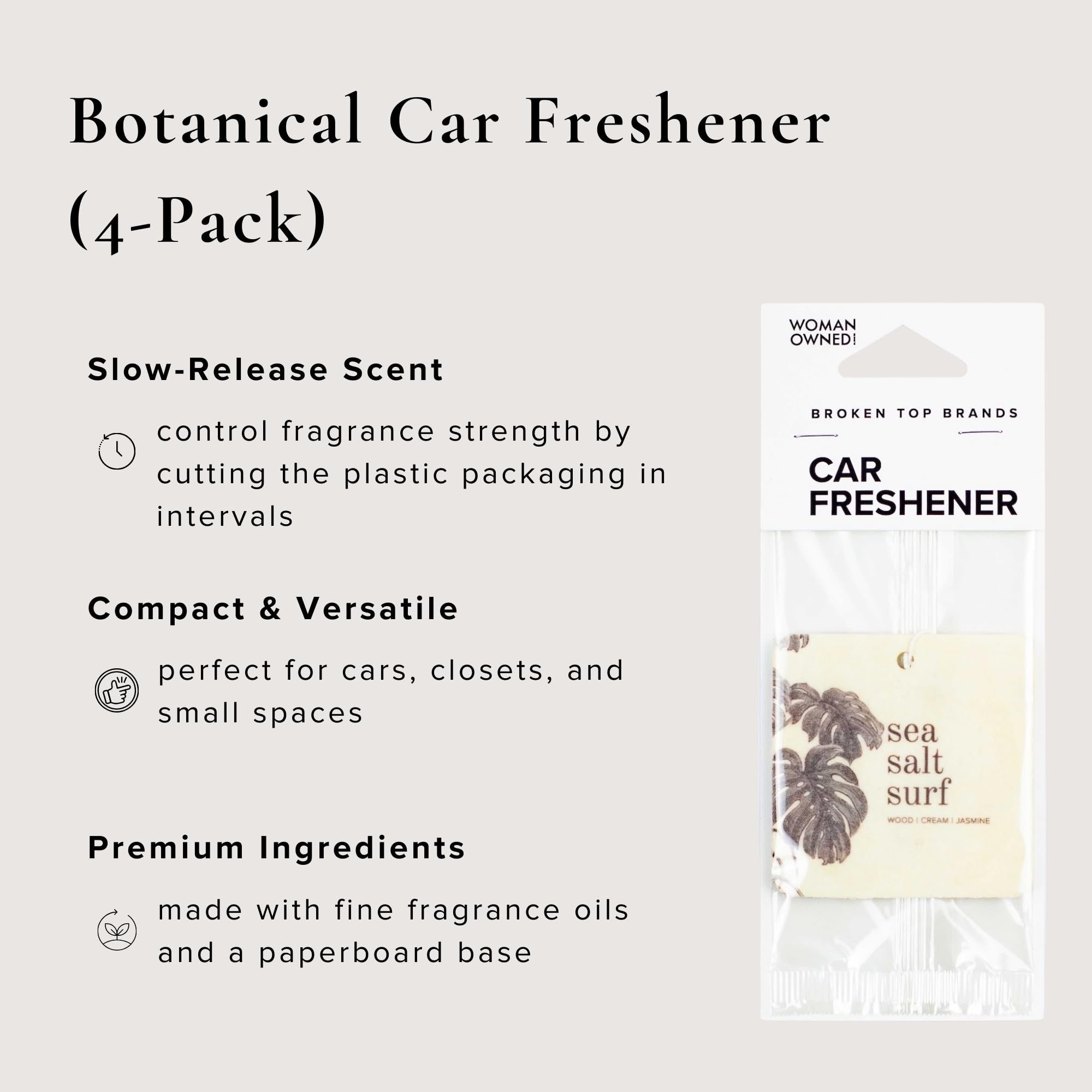 BROKEN TOP Sea Salt Surf Fragrance Bundle – Roll-On Perfume (10 mL) + Hanging Car Freshener – Natural, Vegan, Paraben-Free Scent Duo 5