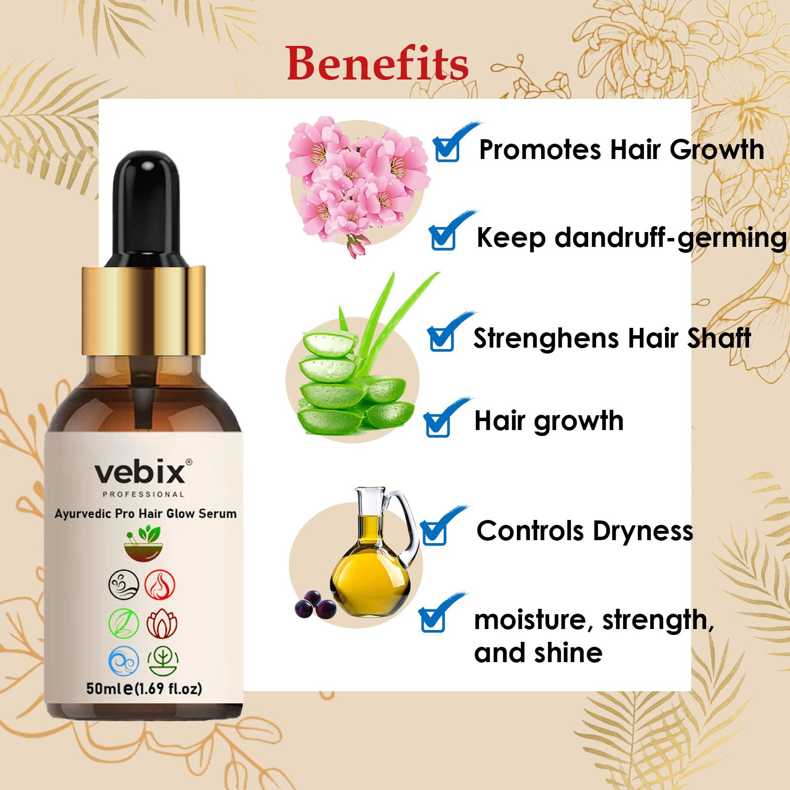 VebixProfessional Customised Regimen -4 Ayurvedic Product Kit - HairFallControl- AntiHairFall Neem Oil +Lotus AntiHairfall Shampoo + Hair - ShinningSerum & BoosterSerum -8.79 Fl.oz (Normal Hair) 5