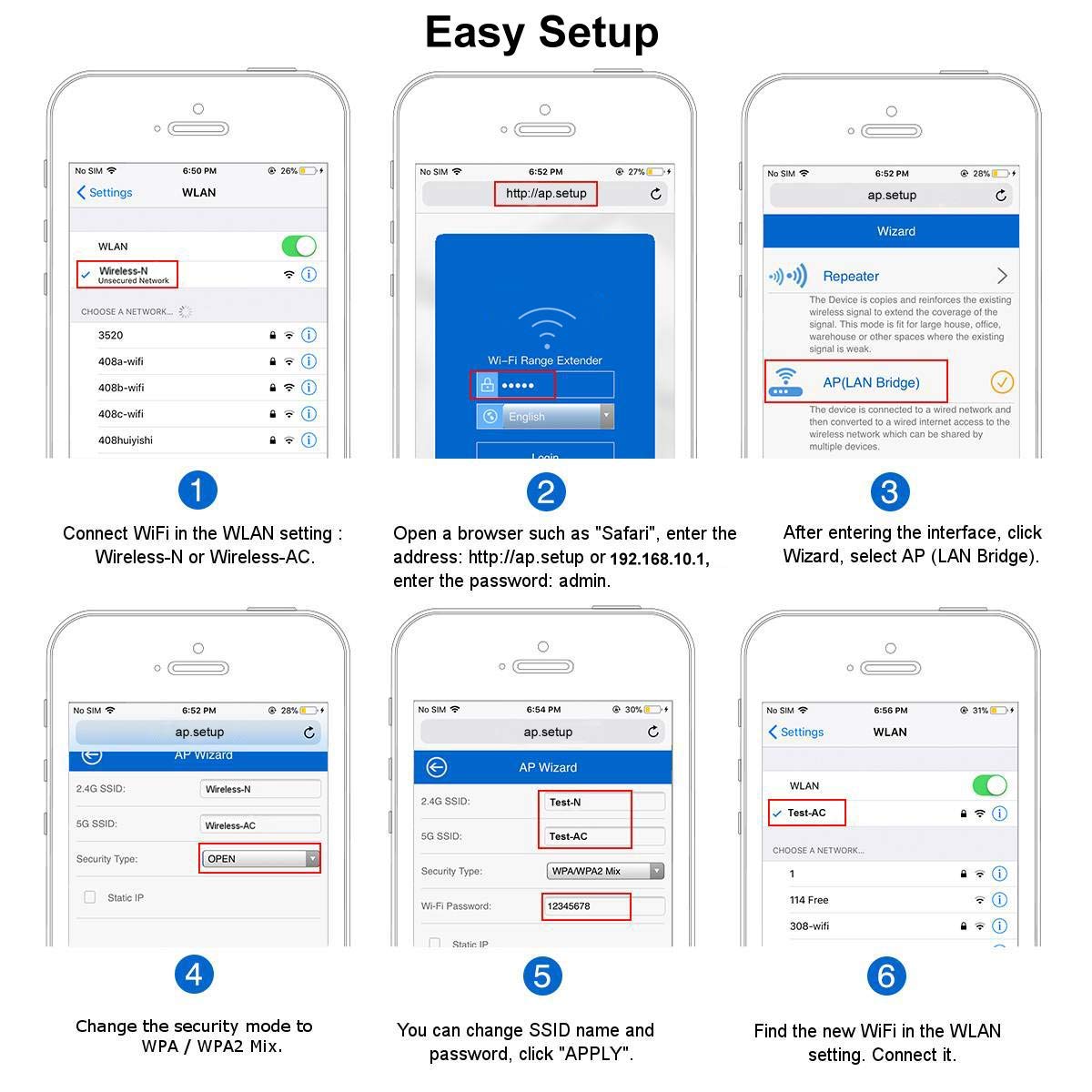 WAVLINK High Power Weatherproof Outdoor WiFi Access Point,N300 2.4G WiFi AP Wireless Repeater Wi-Fi Range Extender Internet Signal Booster Amplifier/Router 3 in 1 with PoE 6