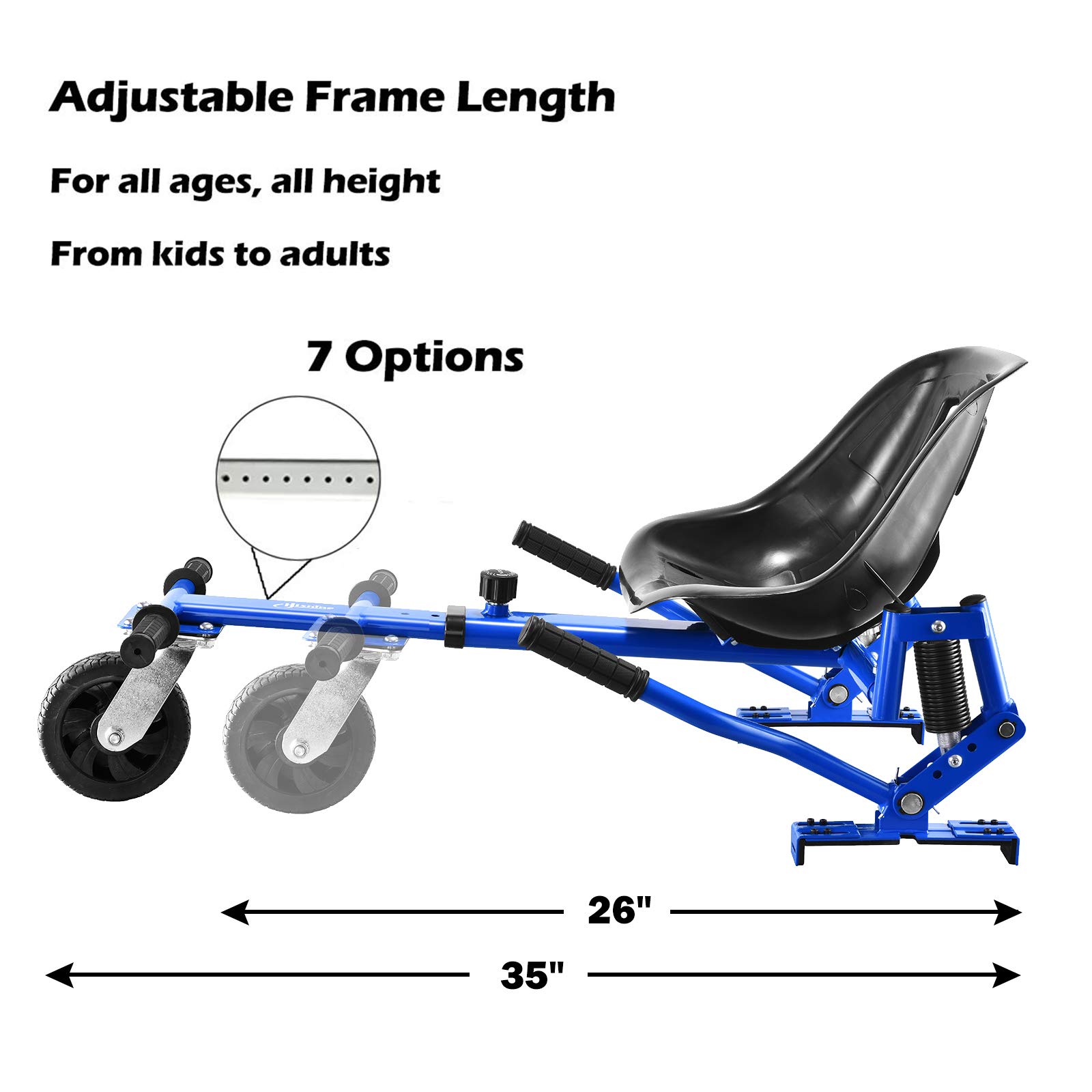 Hoverboard Seat Attachment, Hoverboard Go Kart for Adults & Kids, Accessories to Transform Go Cart, Hover Carts for Self Balancing Scooter with Off-road Tire and Shock Absorber (Blue) 6