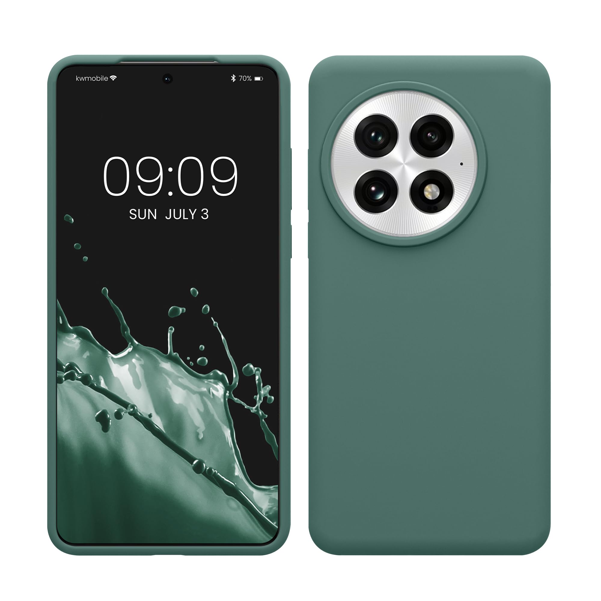 kwmobile Case Compatible with OnePlus 13 Case - TPU Silicone Phone Cover with Soft Finish - Forest Green 1