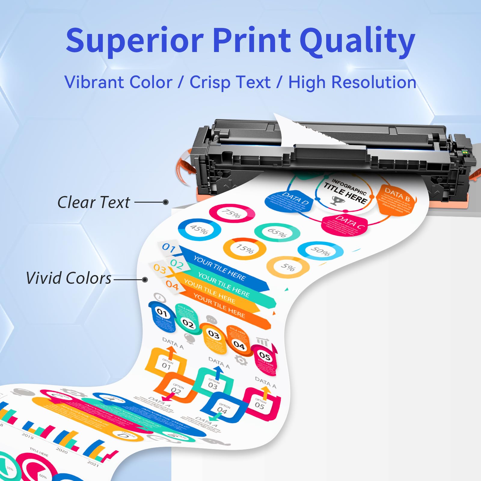 218A Toner Cartridges 4 Pack (with Chip) Compatible Replacement for HP 218A 218X for Color LaserJet Pro 3201dw MFP 3301fdw 3301cdw 3301sdw Printer Ink W2180A W2180X High Yield (BCMY, 4-Pack) 5