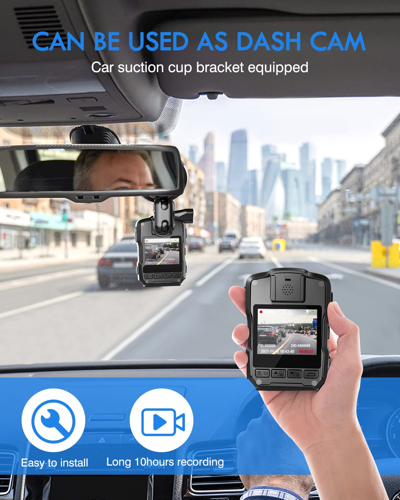 BOBLOV Bundle Deal, M5 2K 128GB Police Body Camera, Outdoor GPS Enabled &1440P Body Mounted Cam and Chest Vest… 4