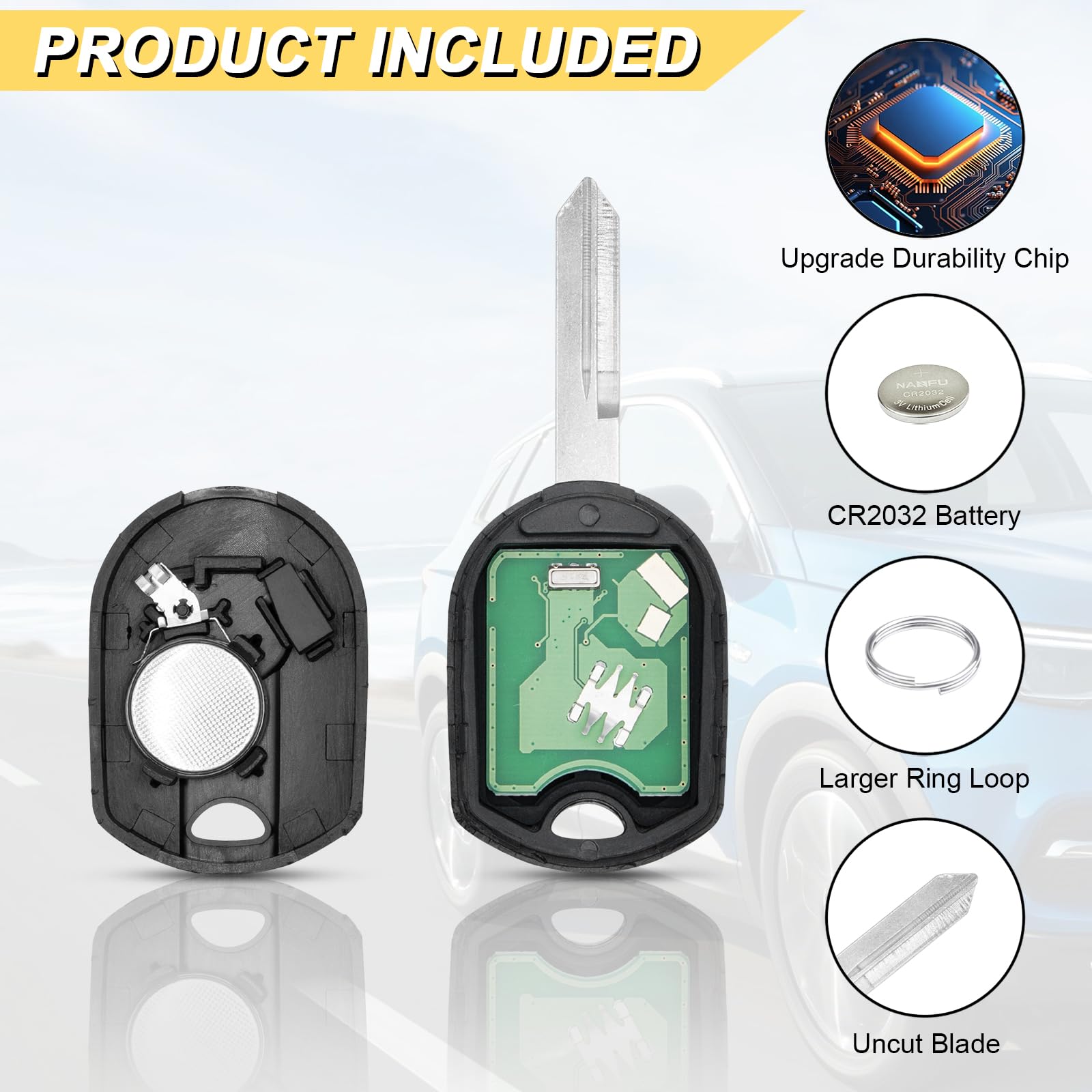 Vurkcy Key Fob Replacement for 04-14 Ford F150/ 04-16 F250 F350/ 05-12 Escape/ 03-16 Expedition/ 01-15 Explorer/Edge Econoline Flex Freestar Freestyle Fusion Ranger Taurus X Windstar, CWTWB1U793 6