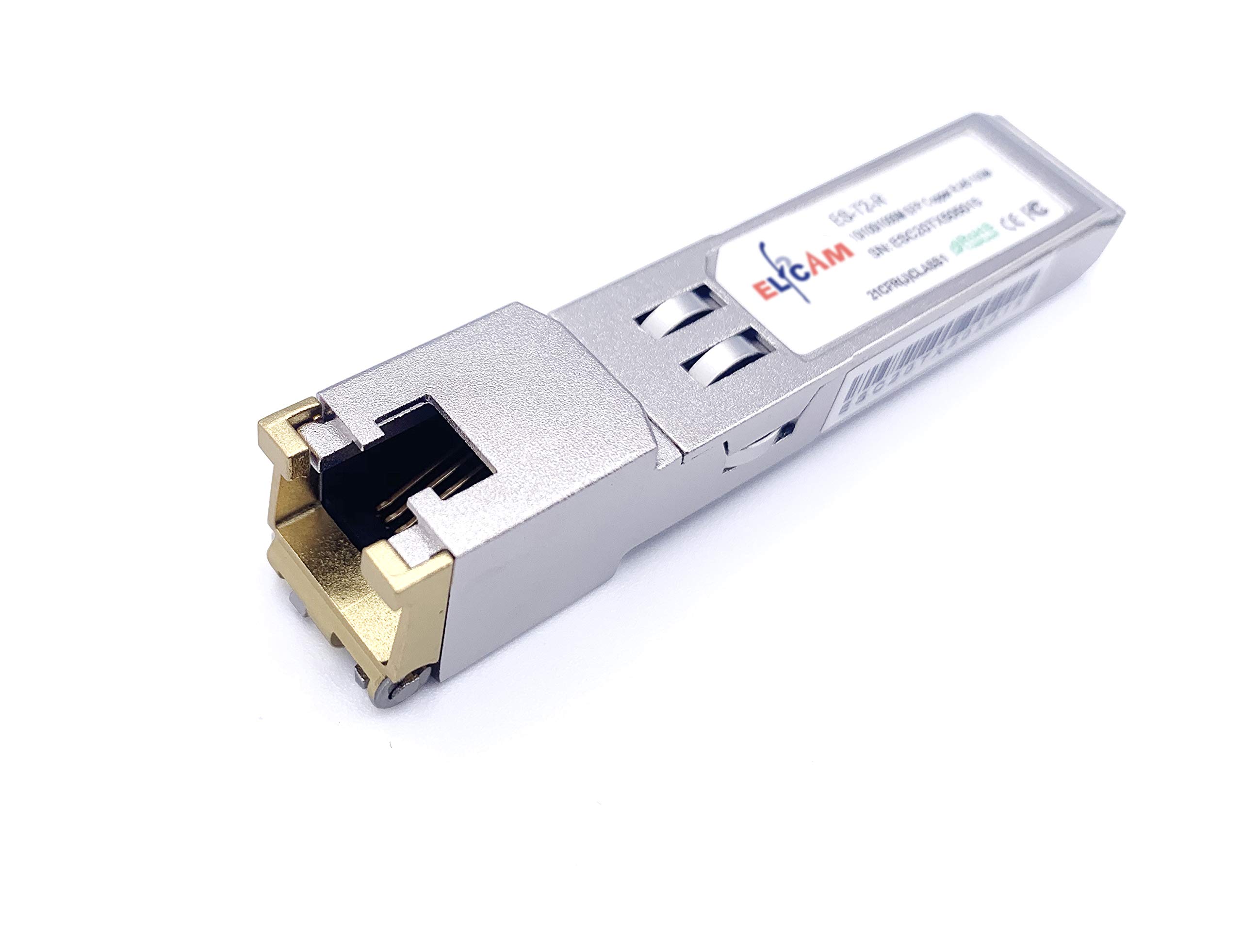 Elfcam - 10/100/1000Base-T Multi-Rate 1.25Gb SFP RJ45 Copper Transceiver (1 Pack) 1