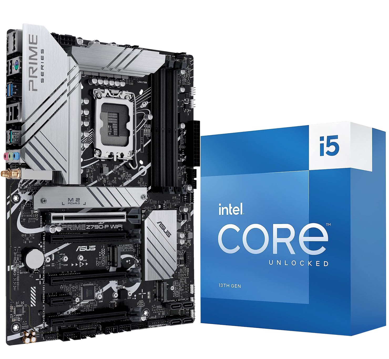 Micro Center Intel Core i5-13600K 14 (6P+8E) Cores up to 5.3 GHz Unlocked Desktop Processor with Integrated Intel UHD Graphics 770 Bundle with ASUS Prime Z790-P WiFi DDR5 ATX Gaming Motherboard