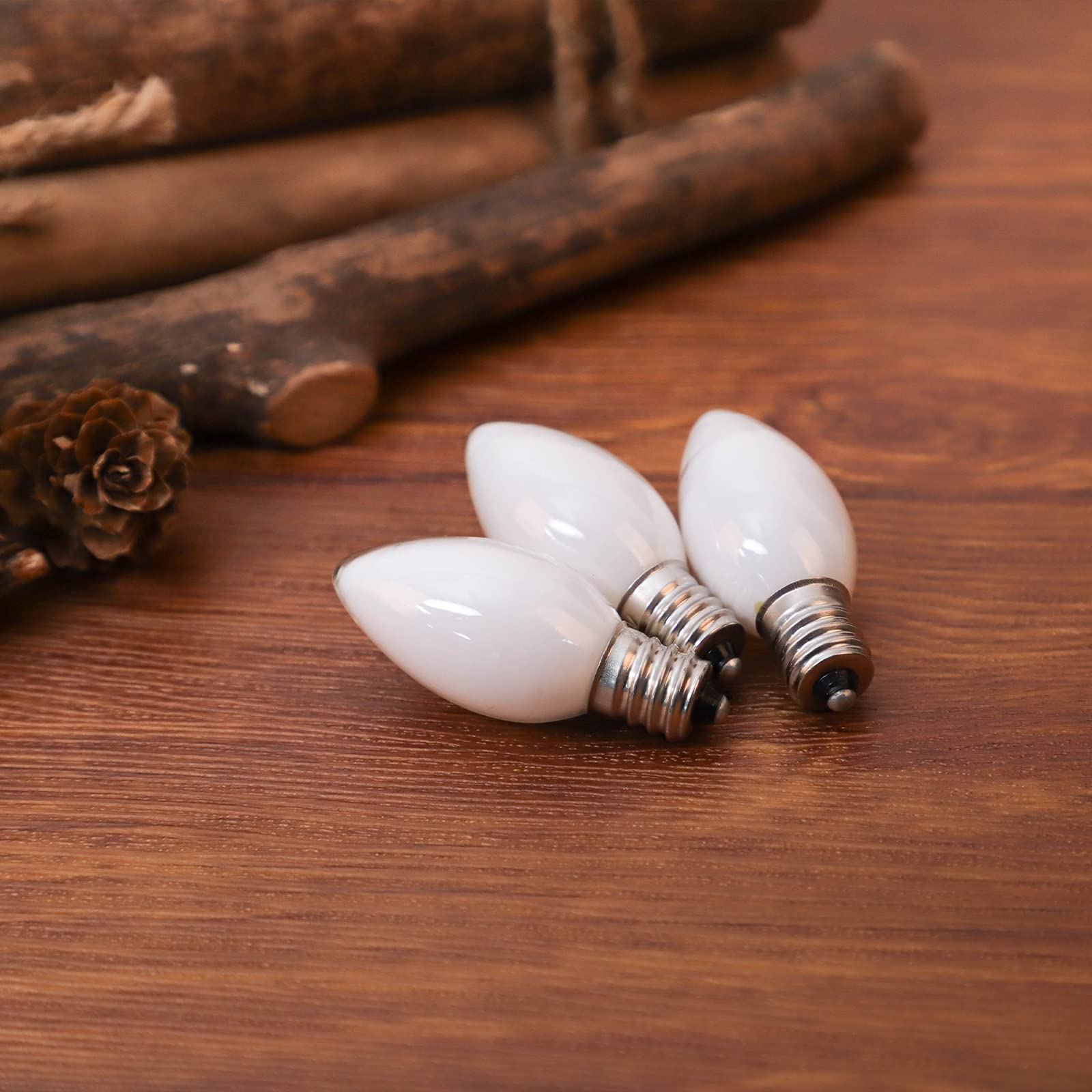 Low Watt Led Light Bulbs 0.5W Equivalent 5W Incandescent Small Night Light Bulb Warm White 2700K Milky C7 Candelabra Led Light Bulbs for Wall lamp Chandeliers E12 Screw Base Low Lumens Light Bulbs 4