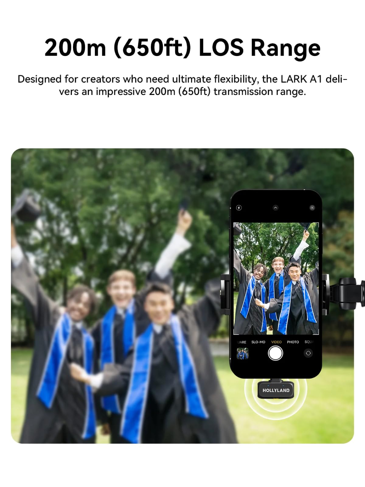 Hollyland Lark A1 Wireless Microphones for iPhone 15/16/17 & Android, 48kHz/24-bit, 3-Level Intelligent Noise Cancel, Magnetic Mini Microphone for YouTube,Podcast,Tiktok and Vlog (2TX + USB-C RX) 4