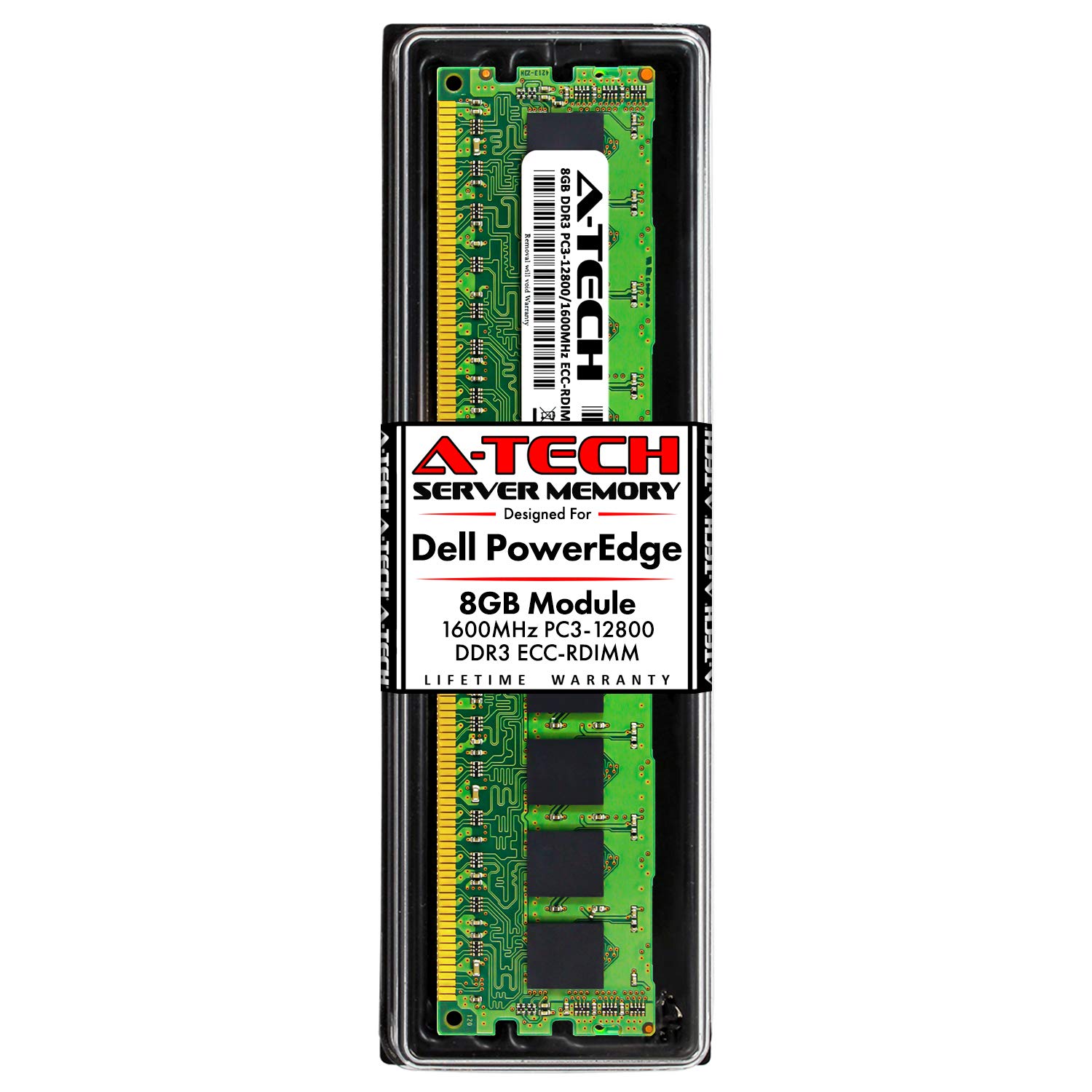 A-Tech 8GB RAM for Dell PowerEdge R320, R420, R420XR, R520, R620, R720, R720XD, R820, R920 | DDR3 1600MHz ECC-RDIMM PC3-12800 1Rx4 1.5V ECC Registered DIMM Server Memory Upgrade Module