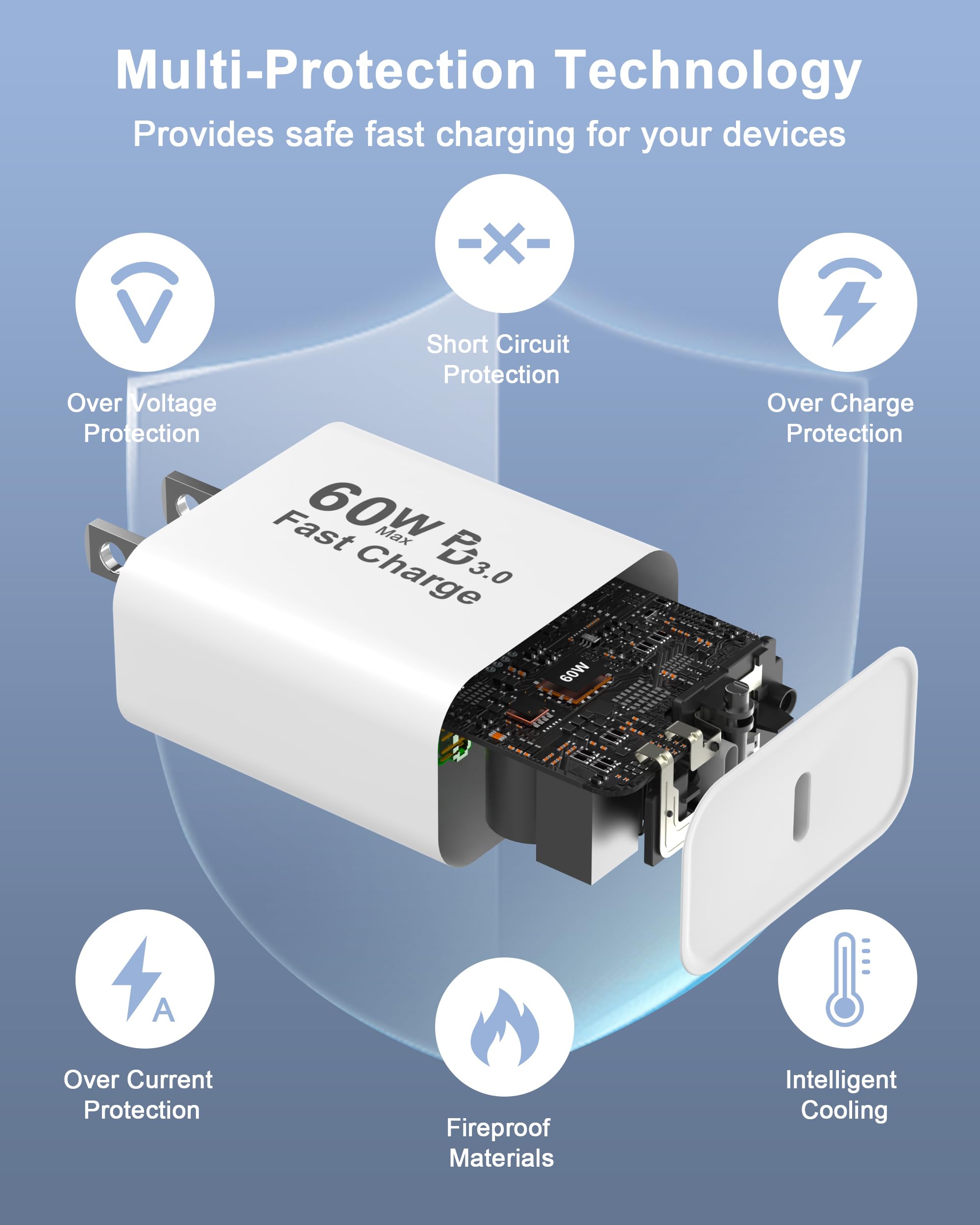 iPhone 17 Pro Max Charger Fast Charging, 40W Dynamic Power Adapter with 60W Max Charger Block & 10FT Long Type C Charging Cable Cord Compatible for iPhone 17/Air/17 Pro/17 Pro Max/16 15 Pro Max 6