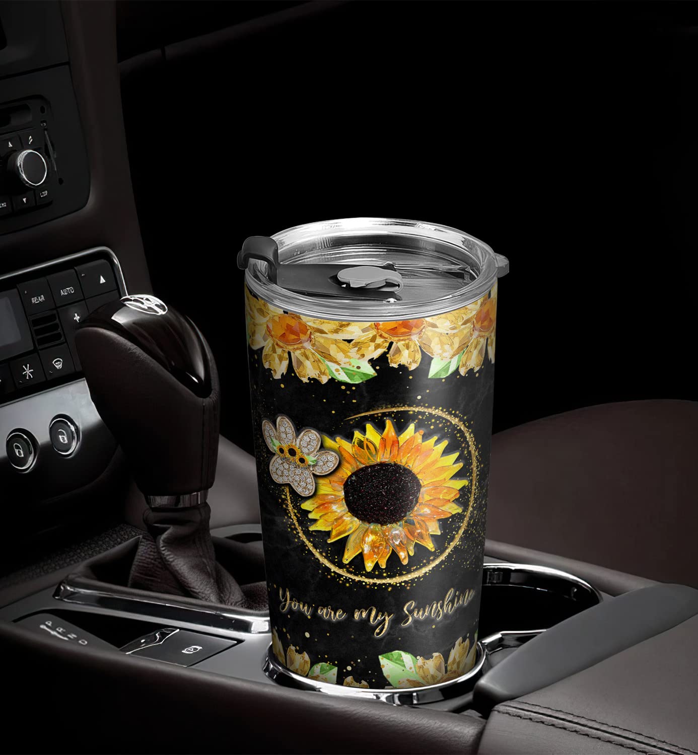 20oz Cat Gifts for Cat Lovers, Cat Lover Gifts for Women, Valentines Day Gifts for Her, Cat Mom Gifts for Women Cat Themed Gifts Sunflower Cat Tumbler Cup, Insulated Travel Coffee Mug with Lid 4