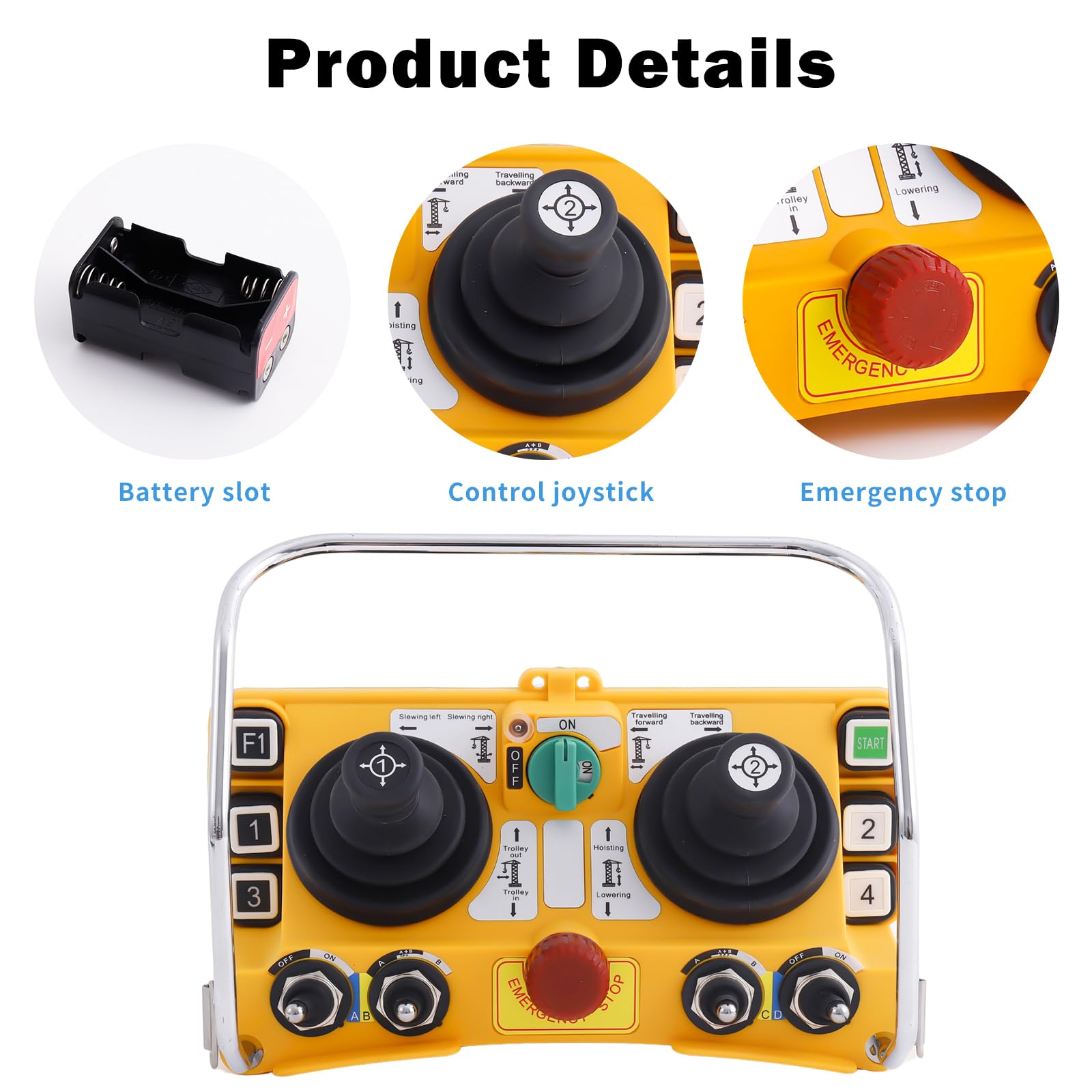 F24-60 Industrial Wireless Remote Control for Tower Crane 5-Speed Joystick Electric Hoist Radio Controller 4