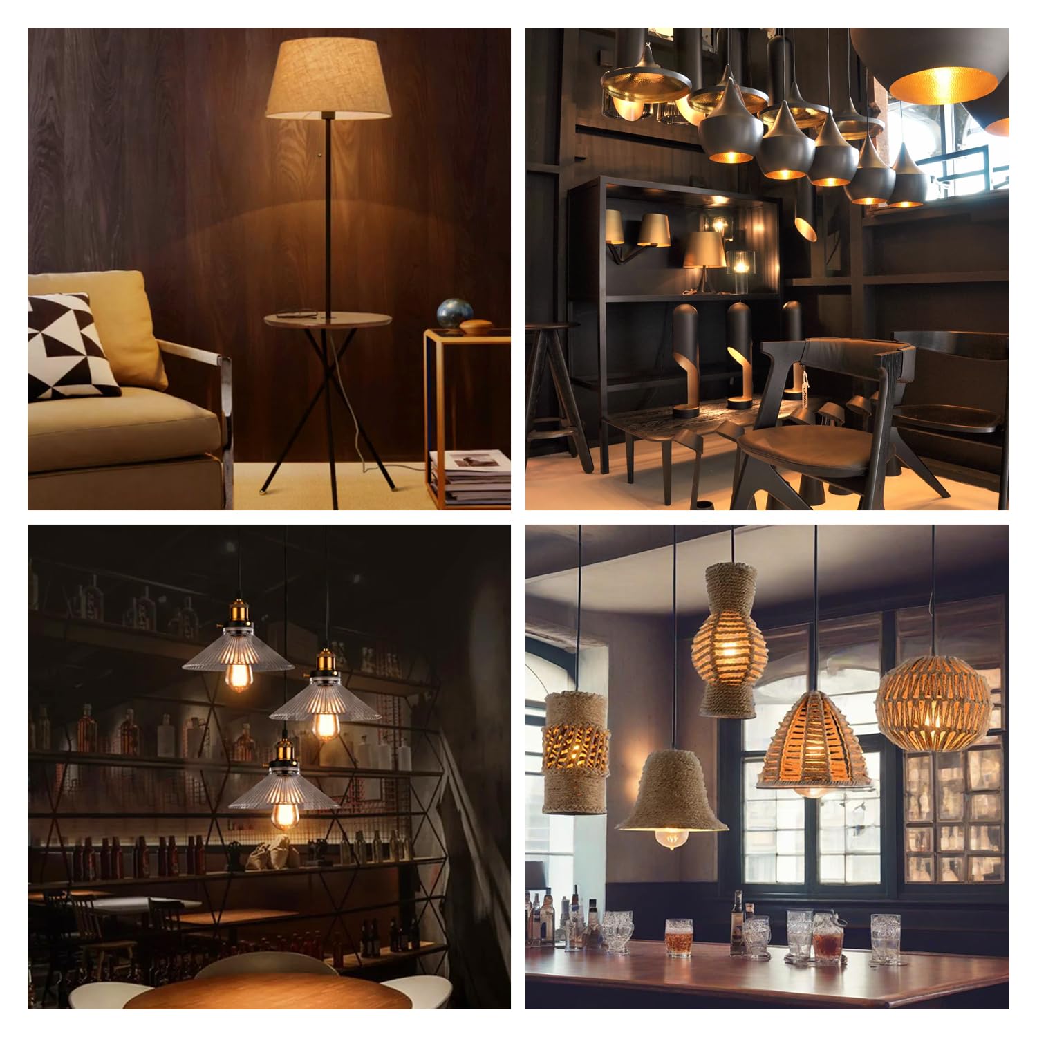 ST58 Vintage Antique Light Bulbs-25W E26 Base 120 Volts Dimmable Edison Light Bulbs,Amber Glass, Warm White 2200K (2 Pack) 6