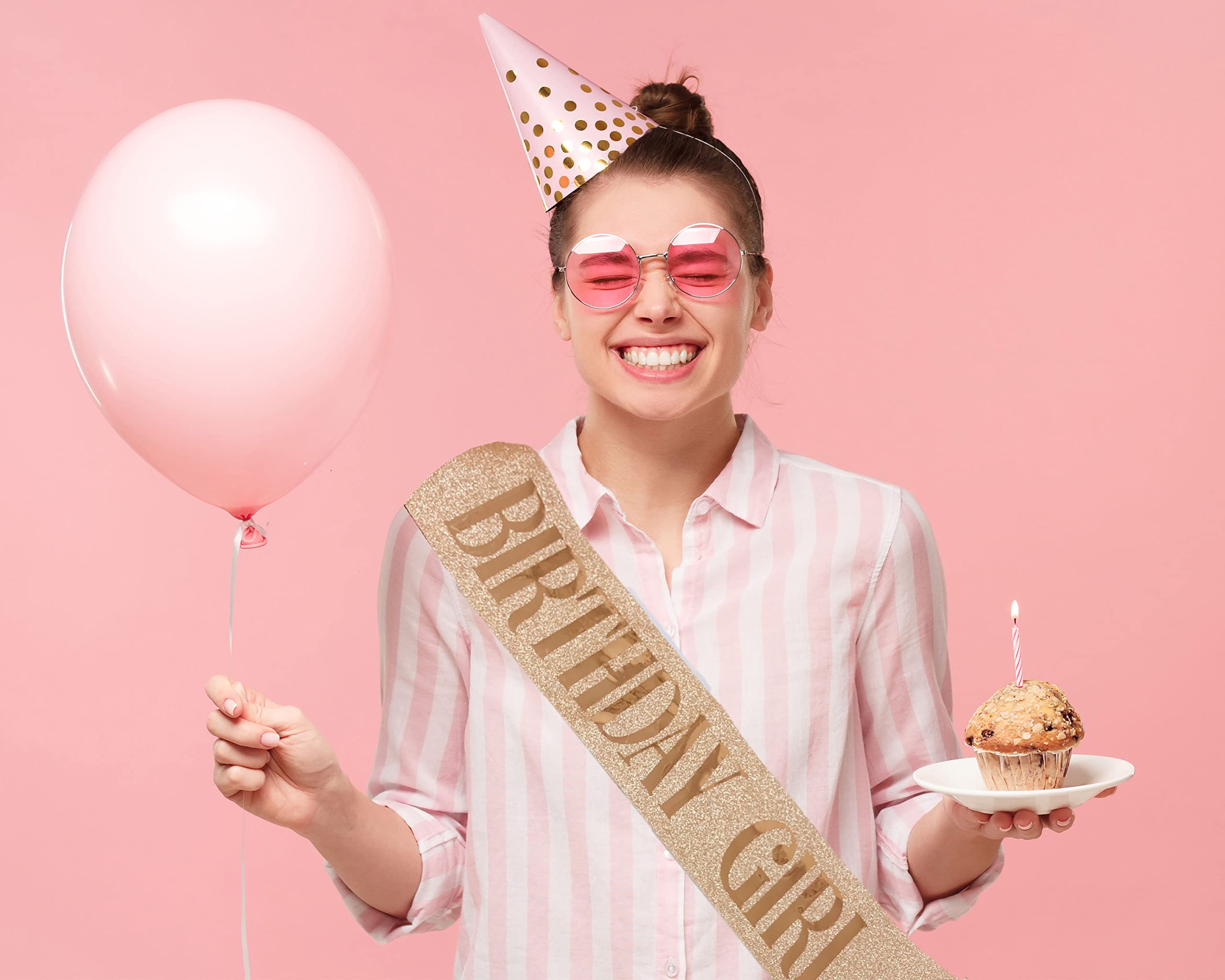 Shimmer Anna Shine Glitter Birthday Sash for Women (Rose Gold Glitter) 5