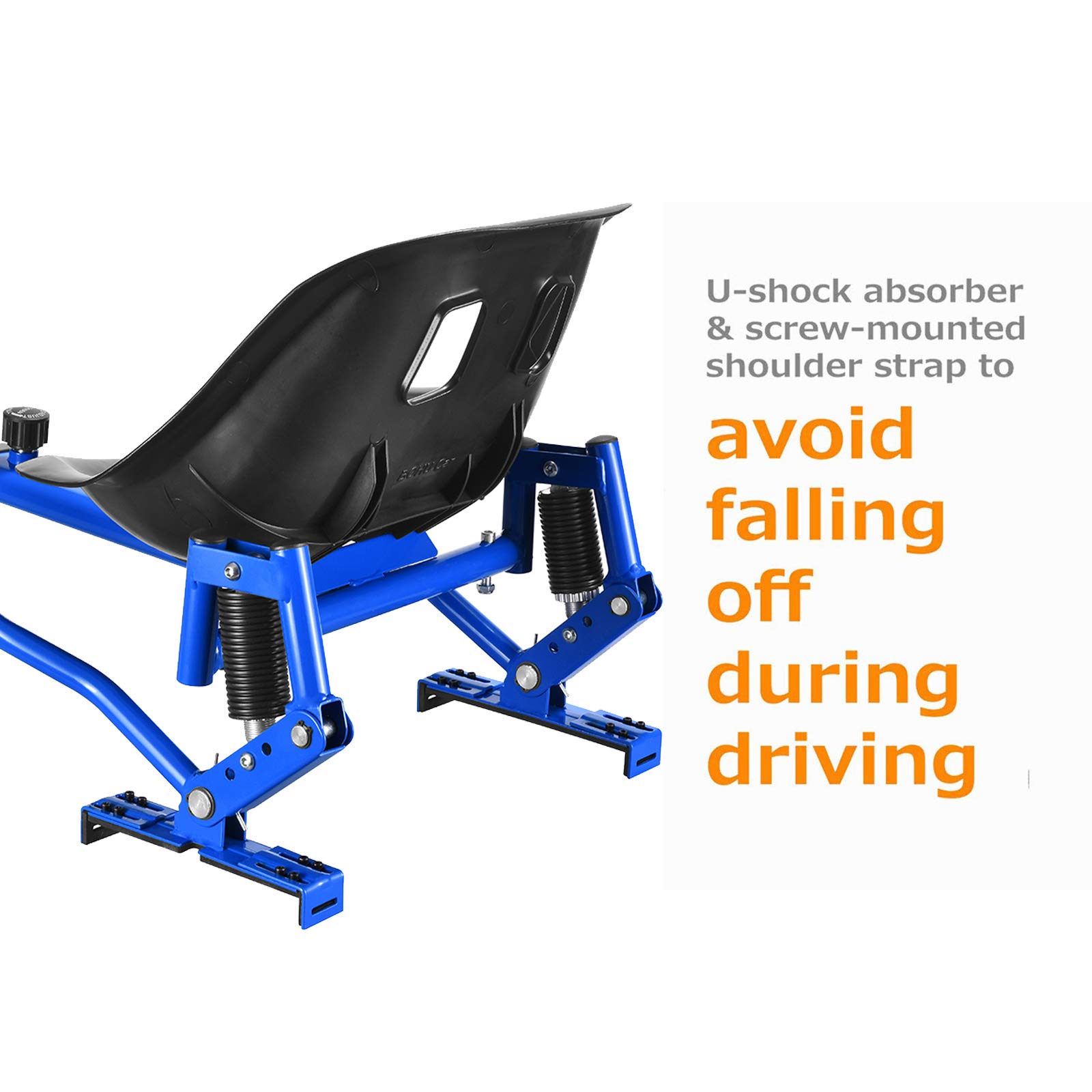 Hoverboard Seat Attachment, Hoverboard Go Kart for Adults & Kids, Accessories to Transform Go Cart, Hover Carts for Self Balancing Scooter with Off-road Tire and Shock Absorber (Blue) 5