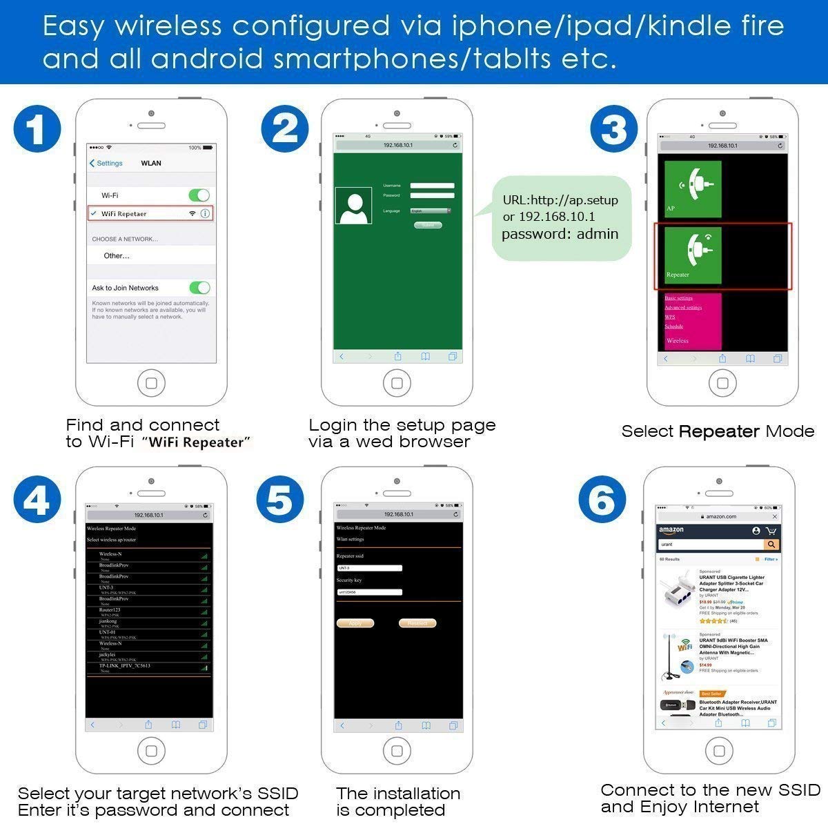 WiFi Signal Booster,Super Boost WiFi, WiFi Range Extender,Up to 300Mbps 6