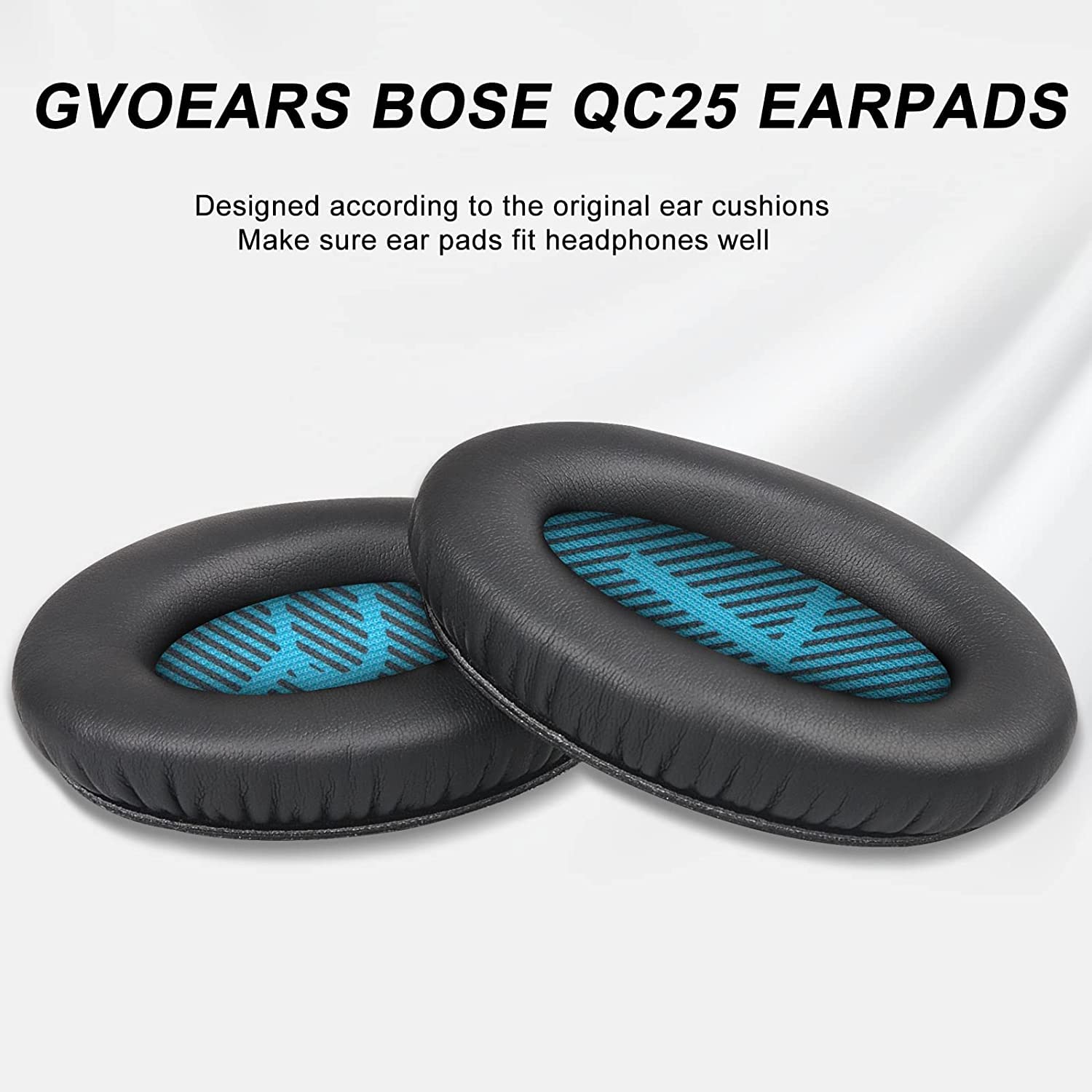 Replacement Ear Pads for Bose QC25 QC35 Memory Foam Also Fits QuietComfort 2/QC15/QC35 II/Ae2 / Ae2i / Ae2w / SoundLink 1&2/SoundTrue 1&2 Around-Ear (Dark Black) 5