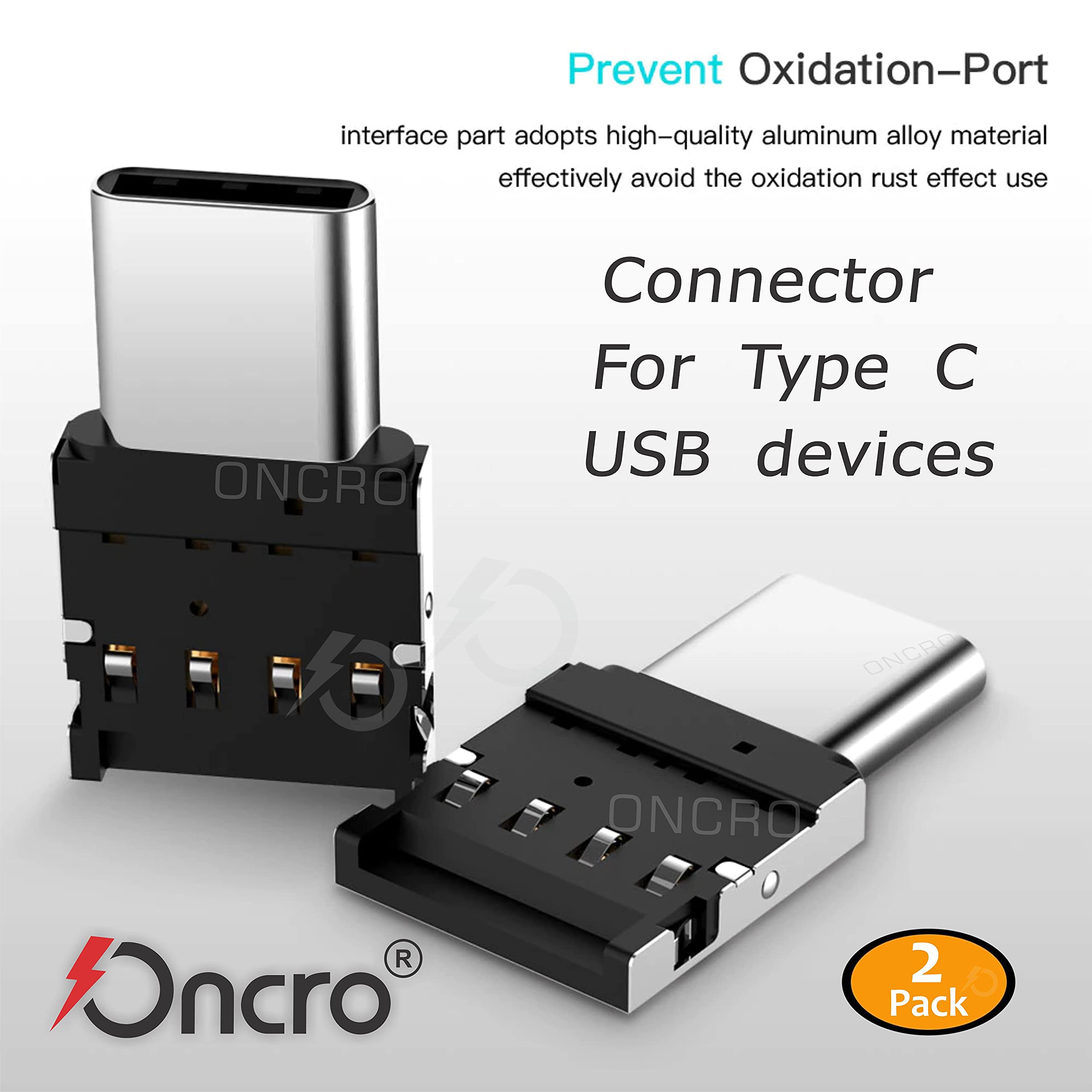 ONCRO® otg connector for mobile type c, ultra mini Nano Type c to USB OTG Adapter Converter Mini jack connector for Android Phone pendrive flash drive Tablet PC Laptop USB OTG Adapter smart phones mobile 6