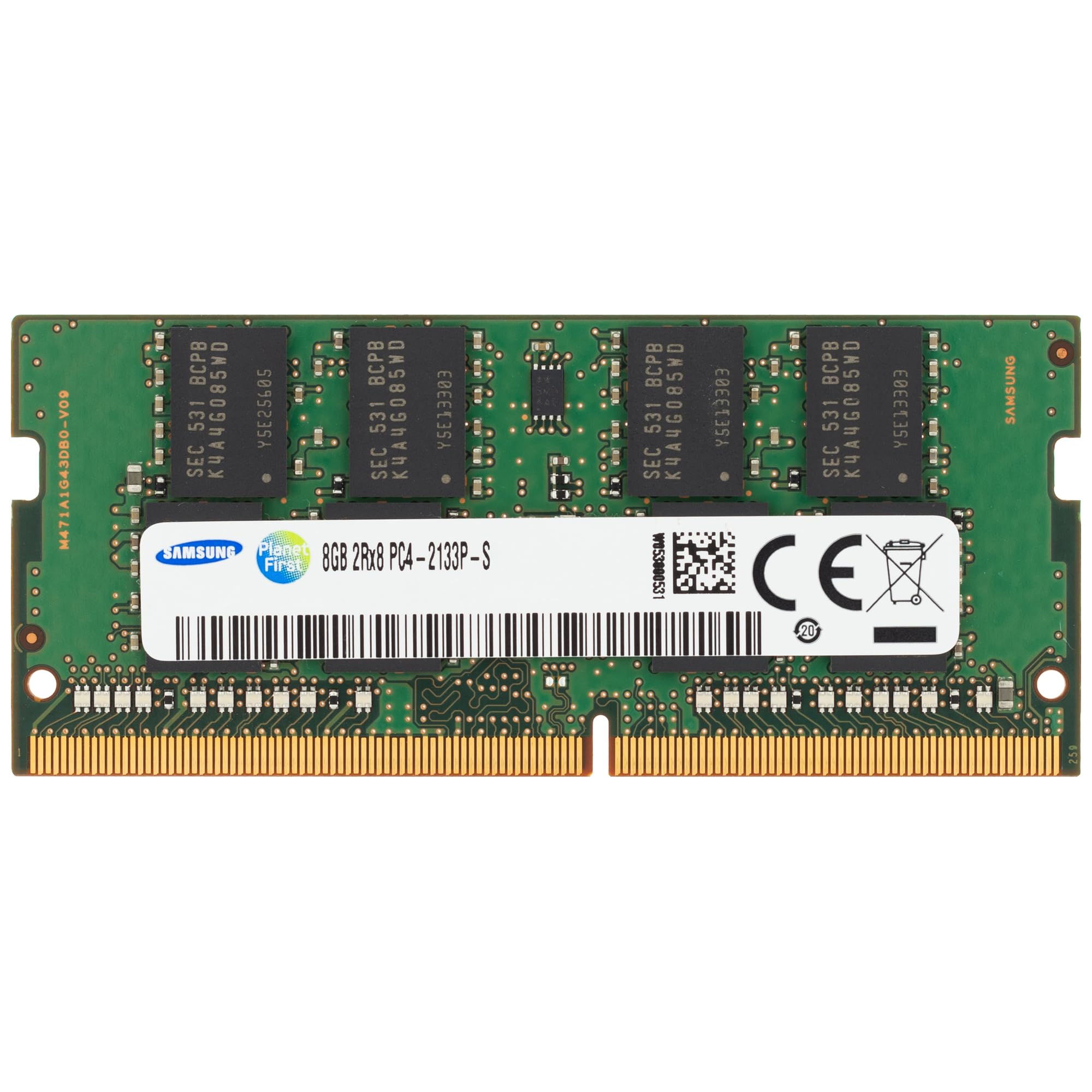 Samsung 8GB DDR4 2133MHz PC4-17000 (PC4-2133P) CL15 SODIMM 2Rx8 Dual Rank 1.2V 260-Pin Laptop, Notebook RAM Memory 1