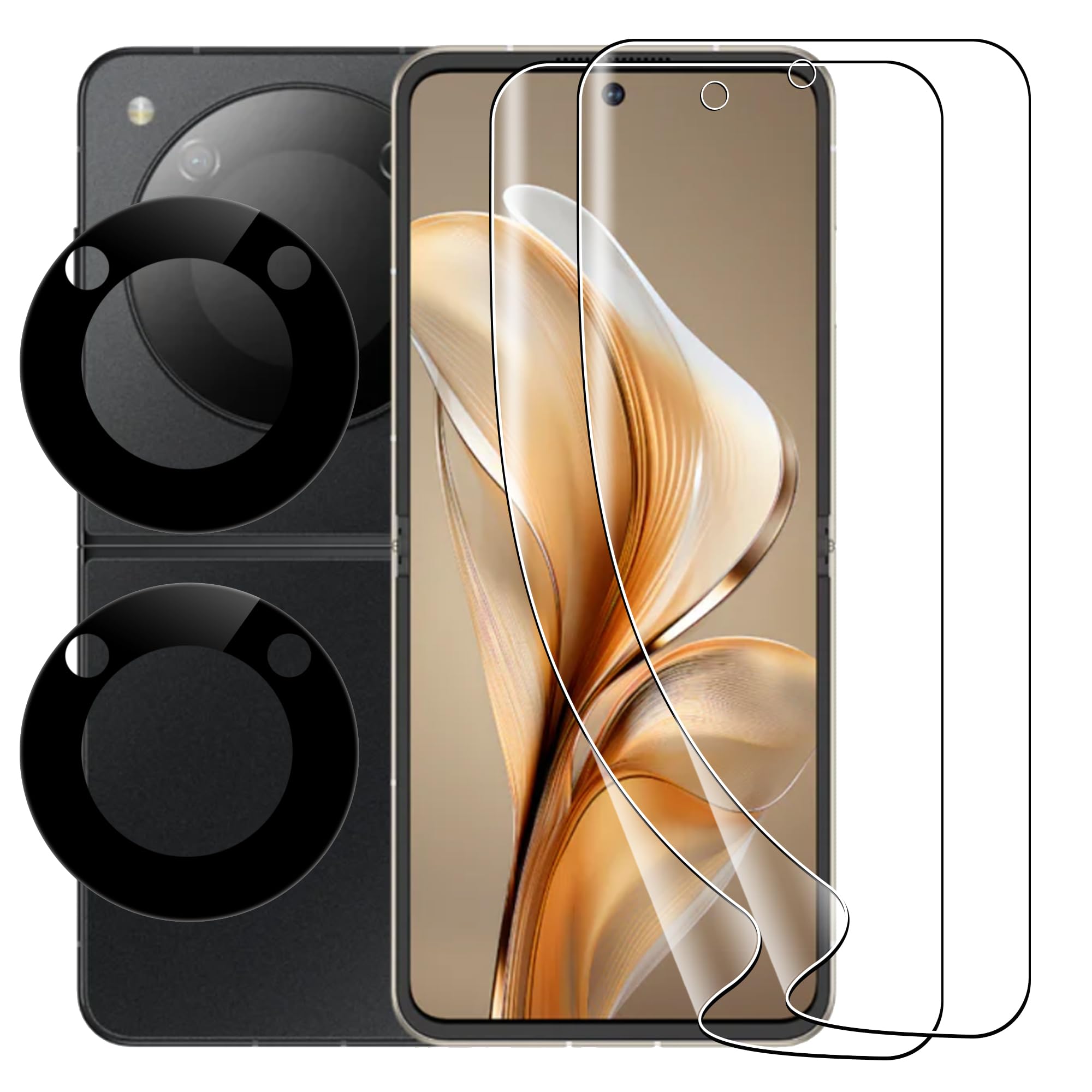 Suttkue for ZTE nubia Flip Screen Protector（Self-Healing TPU Film with Camera Lens Protector,Case Friendly,HD,Anti-Scratch, 2+2 PACK(not glass)