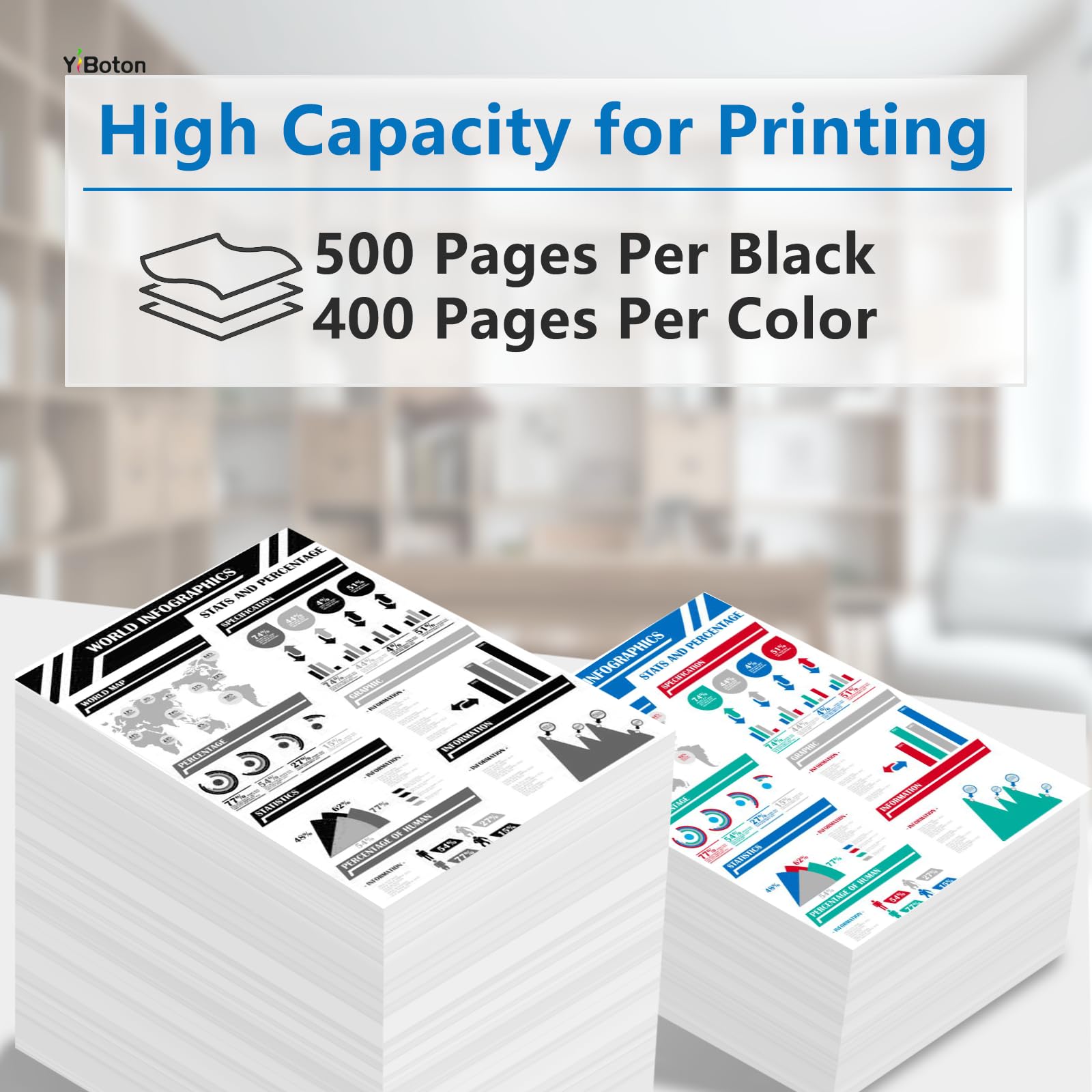 923 Ink Cartridges Without Chip Combo Pack Compatible for 923 Ink Cartridges Work for OfficeJet 8120 8122e 8123 OfficeJet Pro 8130 8135e 8138e 8139e Printer (2*Black 1*Cyan 1*Magenta 1*Yellow) 4