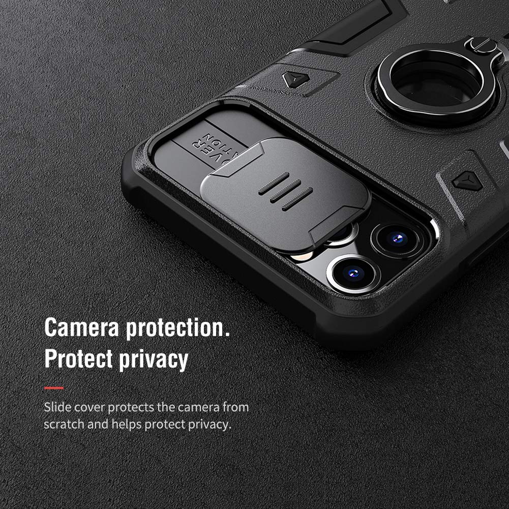 Nillkin iPhone 11 Case Slide Camera Protection Case for iPhone 11 Cover Ring Stand Holder (Black) 2