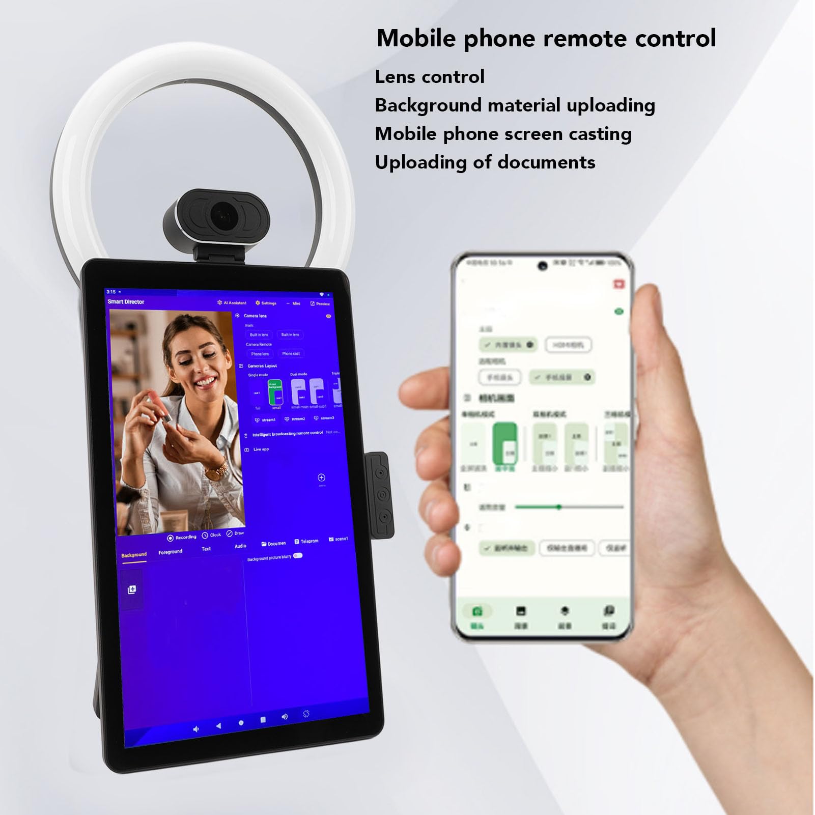 Dpofirs Live Broadcast Machine, 8GB 128GB Live Broadcast Interactive 50MP Camera with Microphone for Office (US Plug) 4