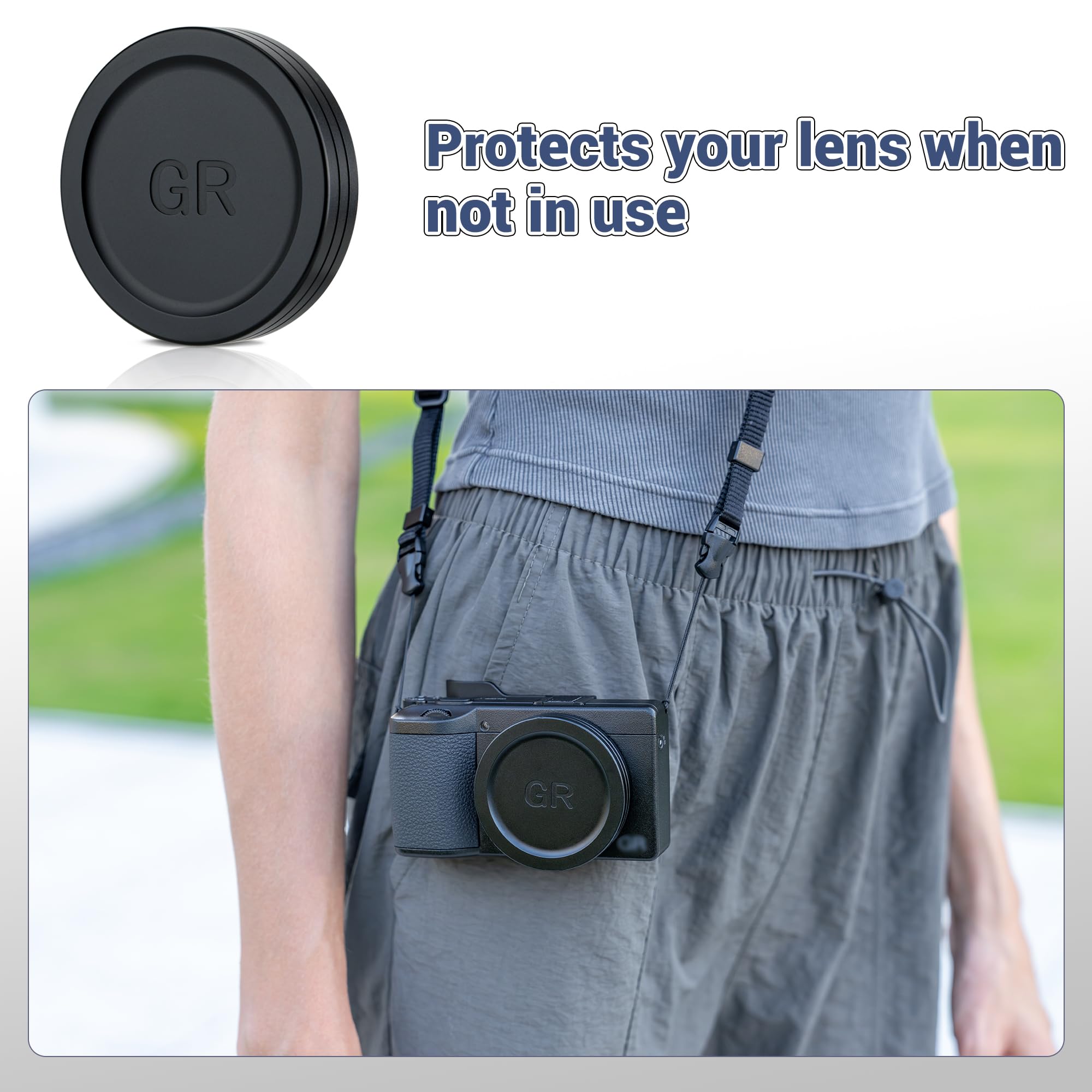 JJC Camera Lens Cap for Ricoh GR IV GRIV GR4 GR IV HDF Monochrome with Soft EVA Interior, Aluminium Durable Lens Protector Cover for GR 4 Digital Camera Accessories, Anti-dust and Scratch-Resistant 3