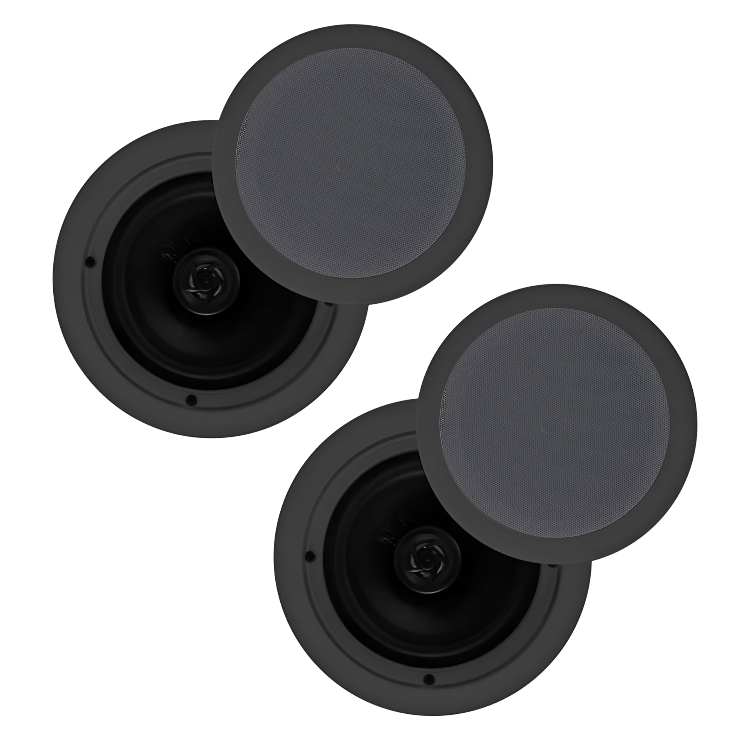 Pyle 2 Pair Speakers, 200W 6.5" Flush Mount in Wall/in Ceiling Speakers with Spring-Loaded Terminals, PDIC Series, Black 1
