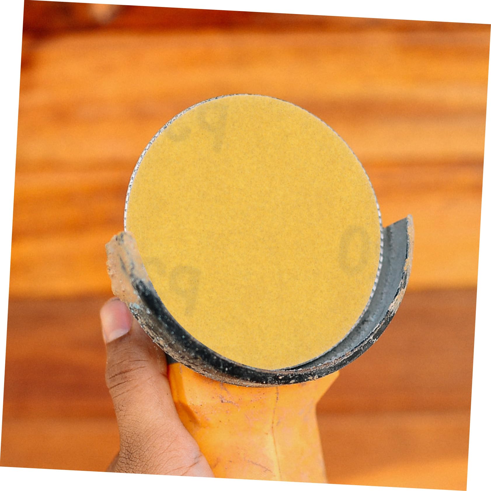 LIFKOME 100pcs Sandpaper Sand Paper Hook Loop Sanding Disc Sanding Paper for Wood Drywall Sander Disc Adhesive Sanding Discs Sander Backer Discs Disk Polishing Paper Yellow 5